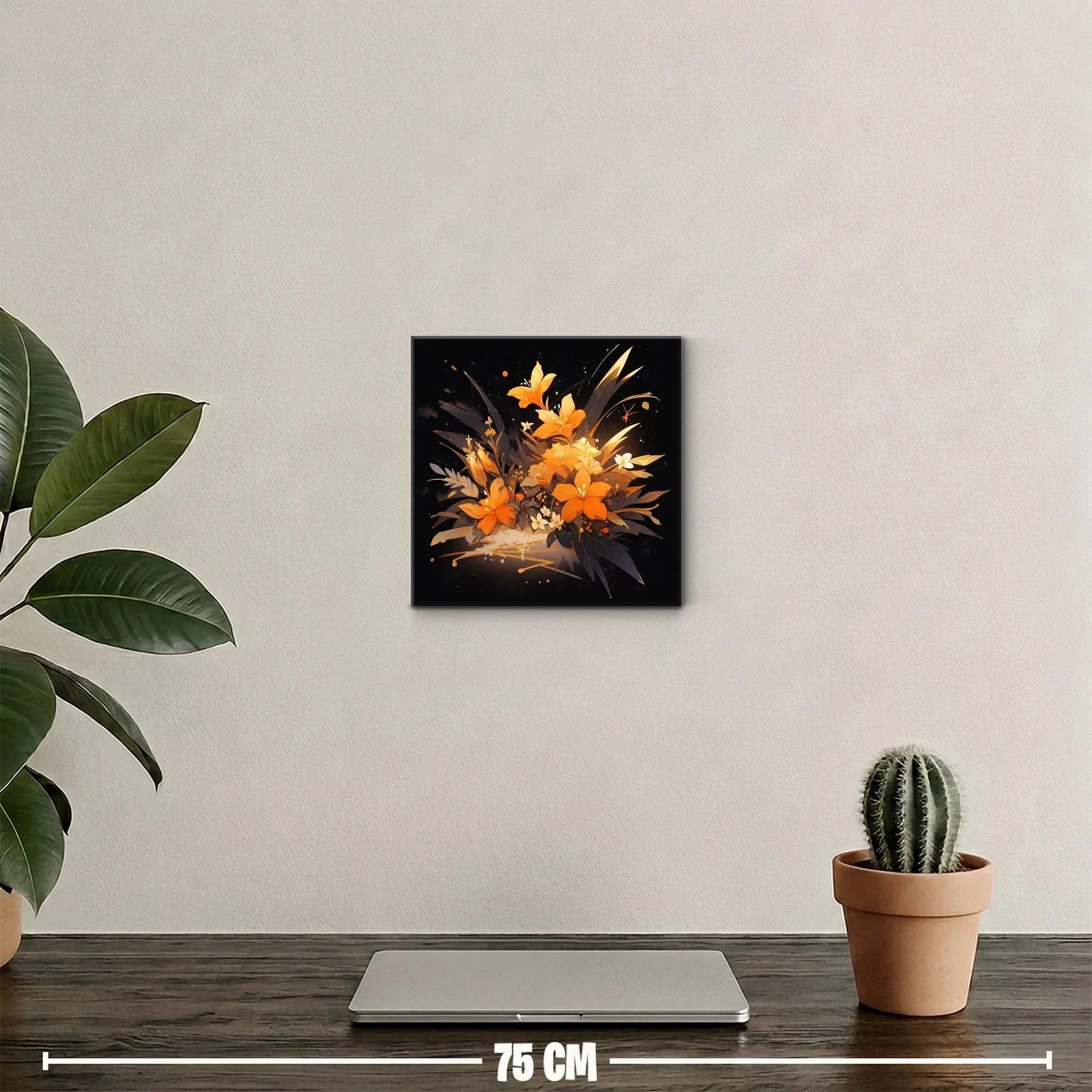 Cuadro decorativo con elegante ramo de flores naranjas — miniatura 2
