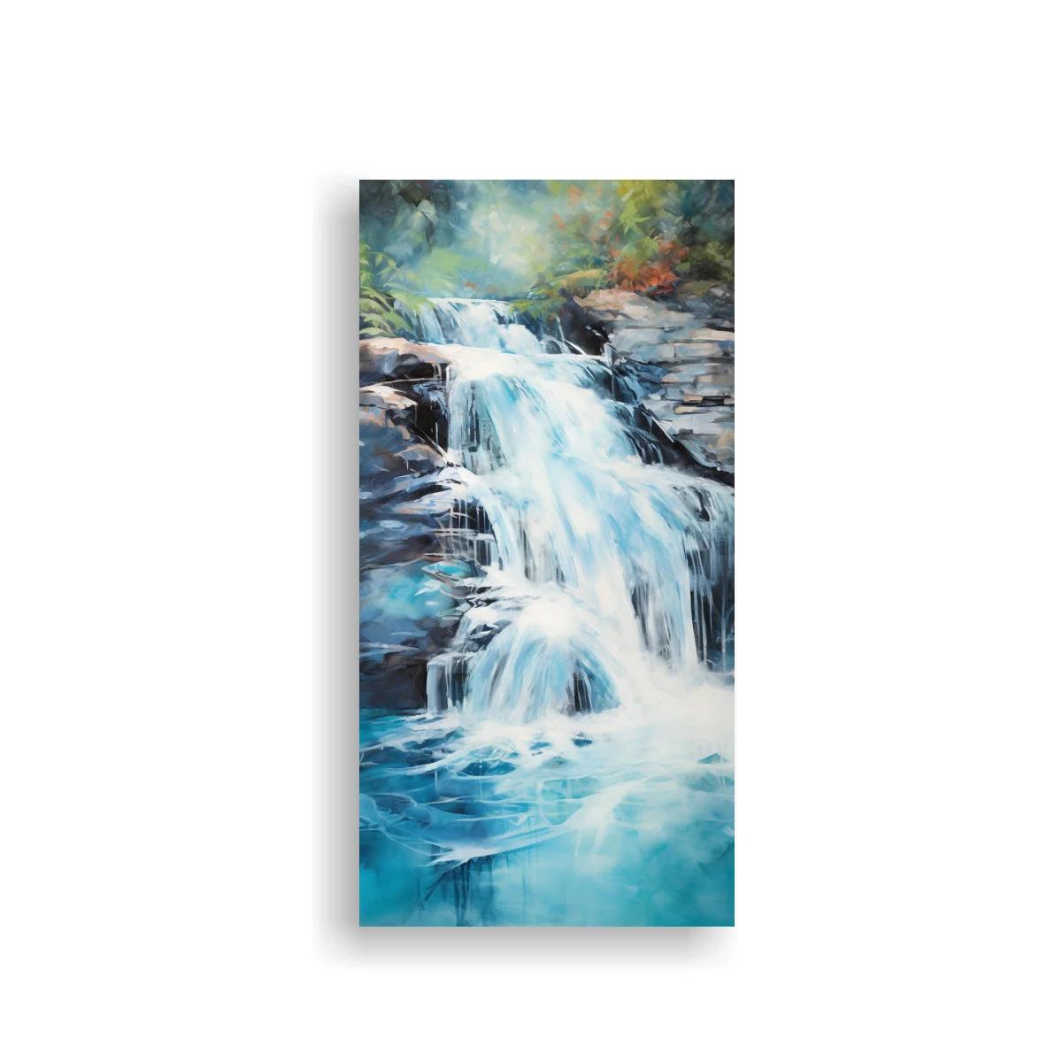 Cuadro cascada luminosa sobre roca — imagen principal