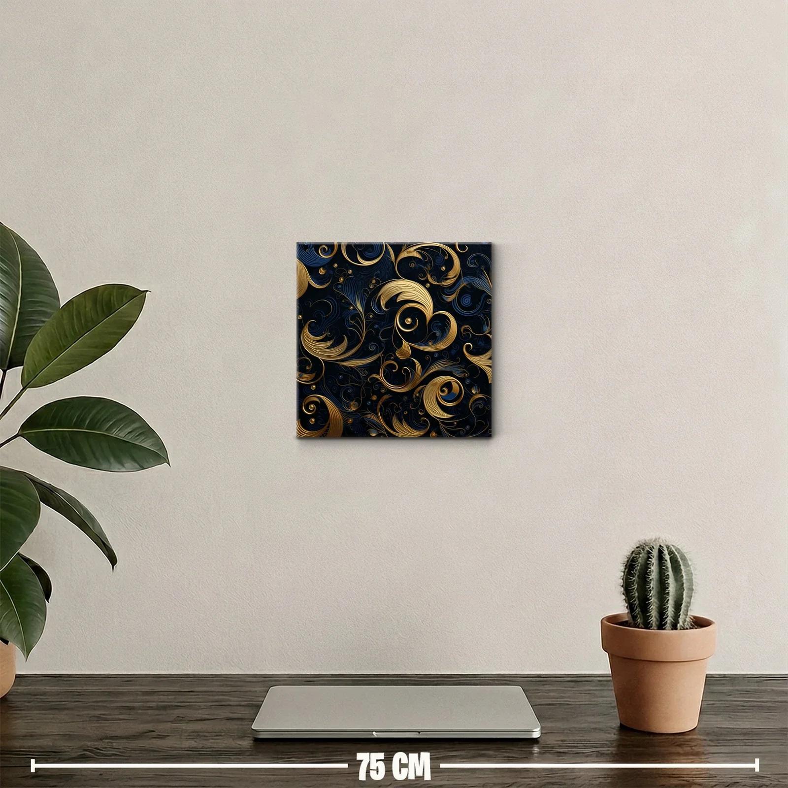 Diseño ornamental con elegantes detalles dorados y azules — miniatura 2