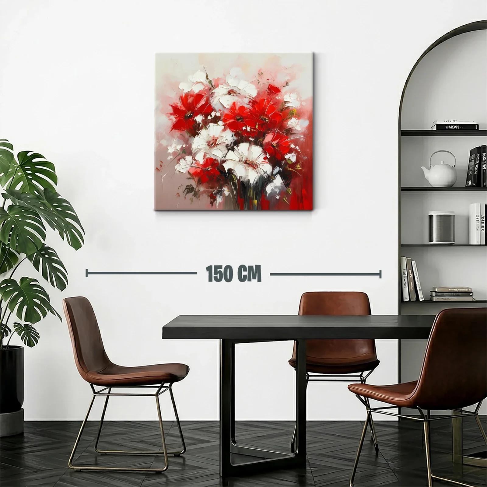 Flores vibrantes en rojo y blanco con fondo suave — miniatura 2