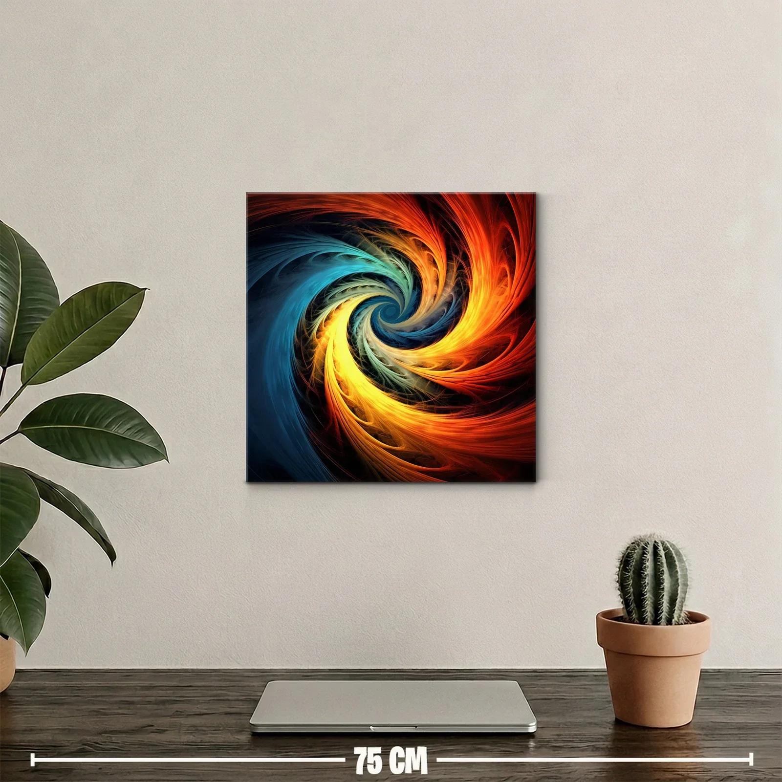 Cuadro abstracto espiral en cálidos tonos fusionados — miniatura 2
