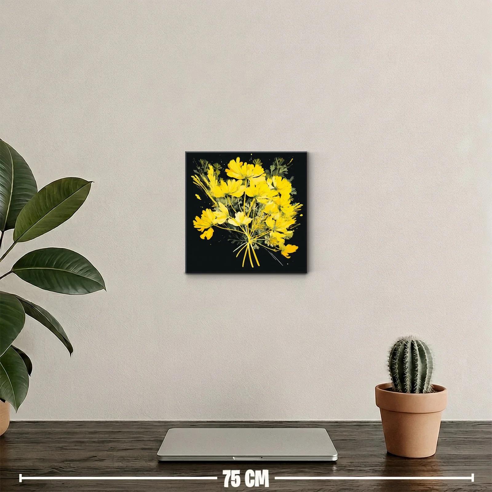 Ramo vibrante de flores amarillas con fondo oscuro — miniatura 2