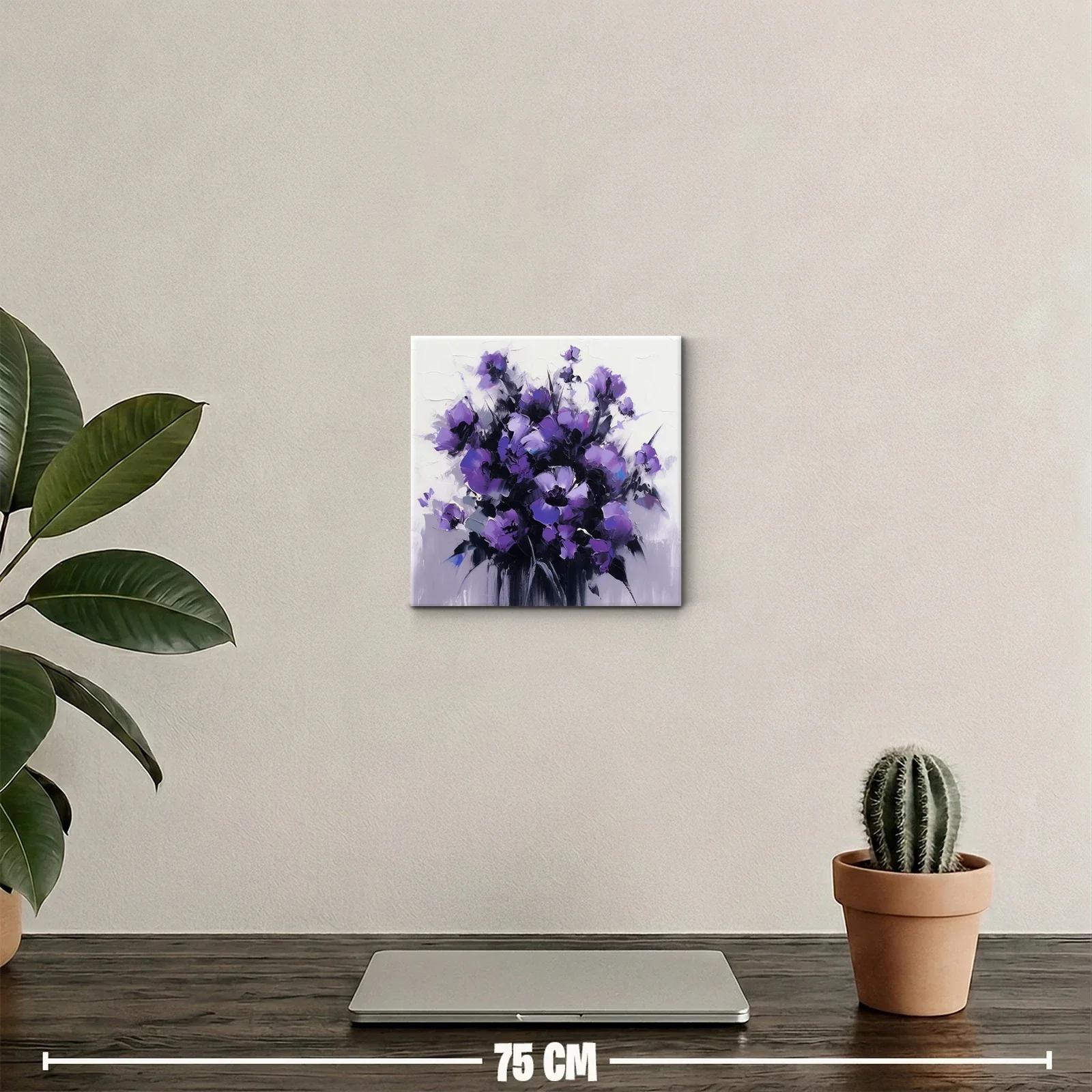 Elegante ramo abstracto de flores violetas para decorar — miniatura 2