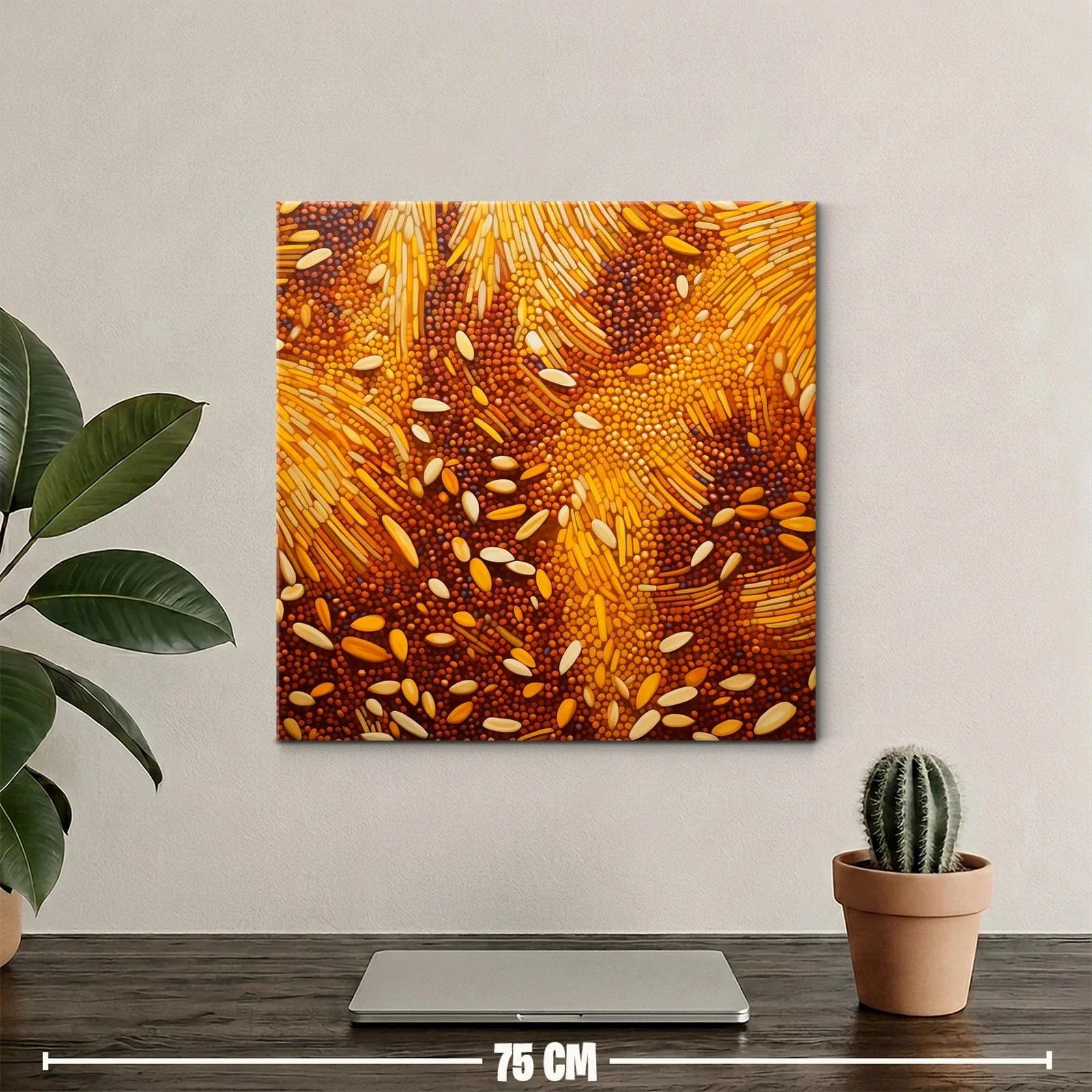 Cuadro abstracto en tonos cálidos con patrones orgánicos — miniatura 2