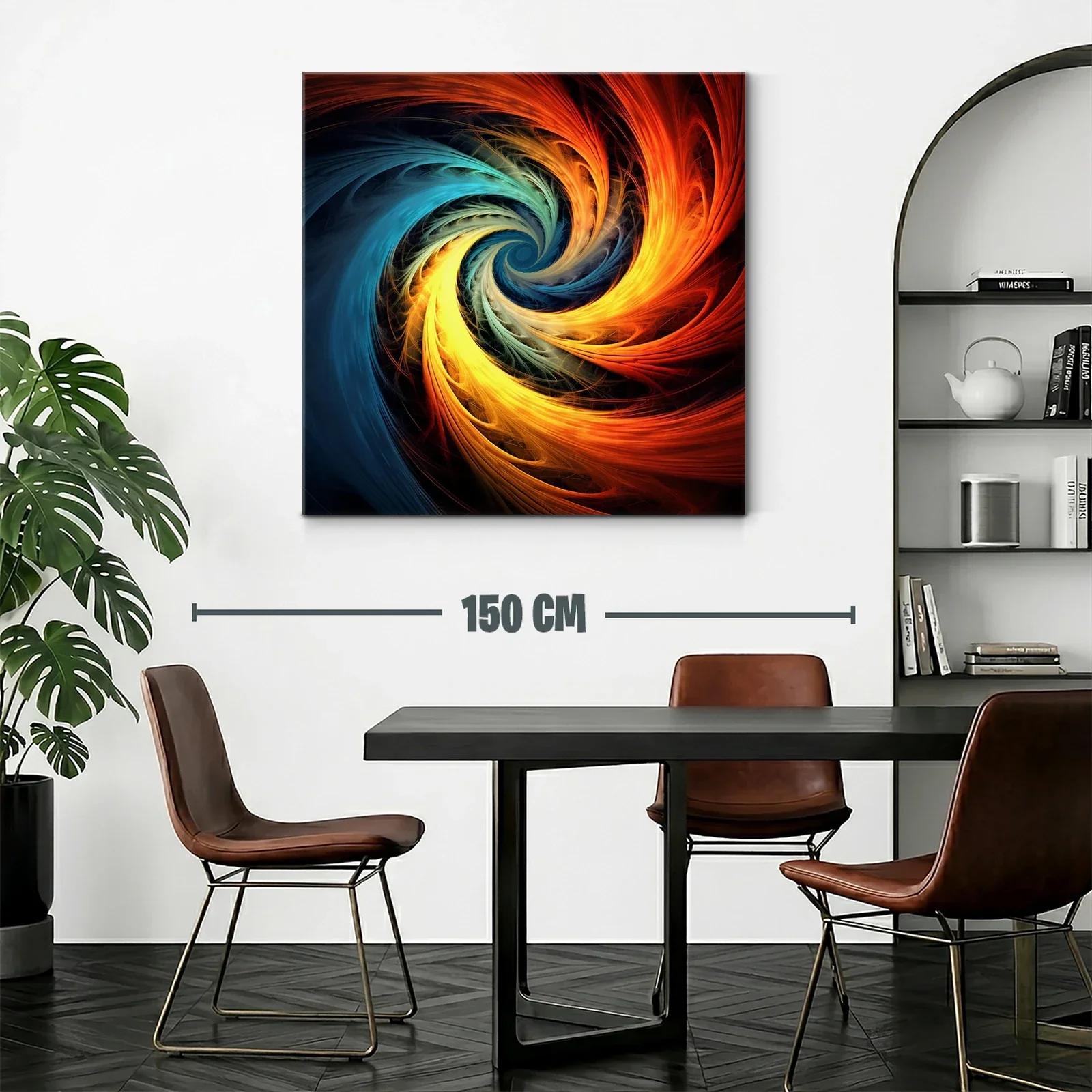 Cuadro abstracto espiral en cálidos tonos fusionados — miniatura 2
