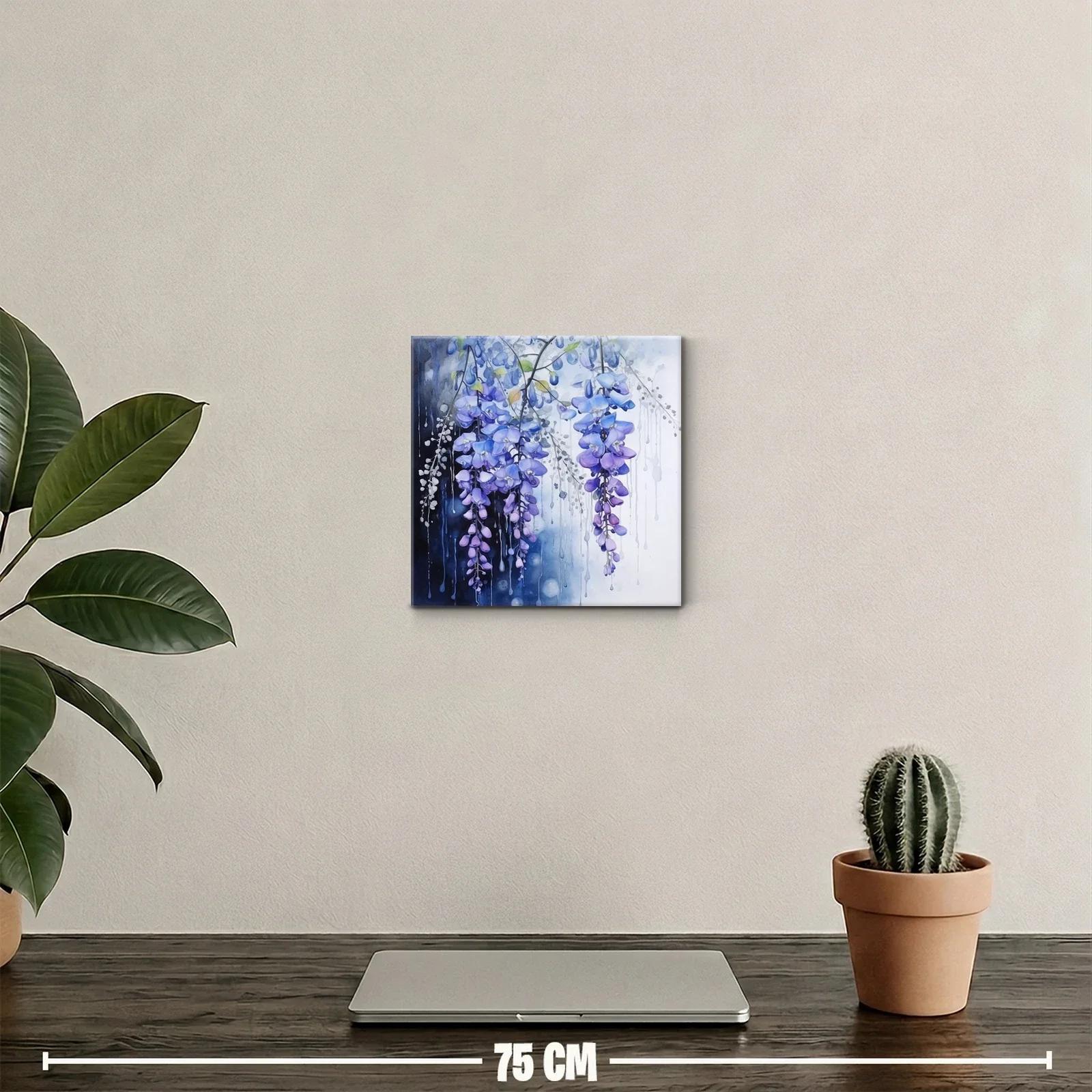 Elegancia floral con delicadas flores en tonos morados y azules — miniatura 2