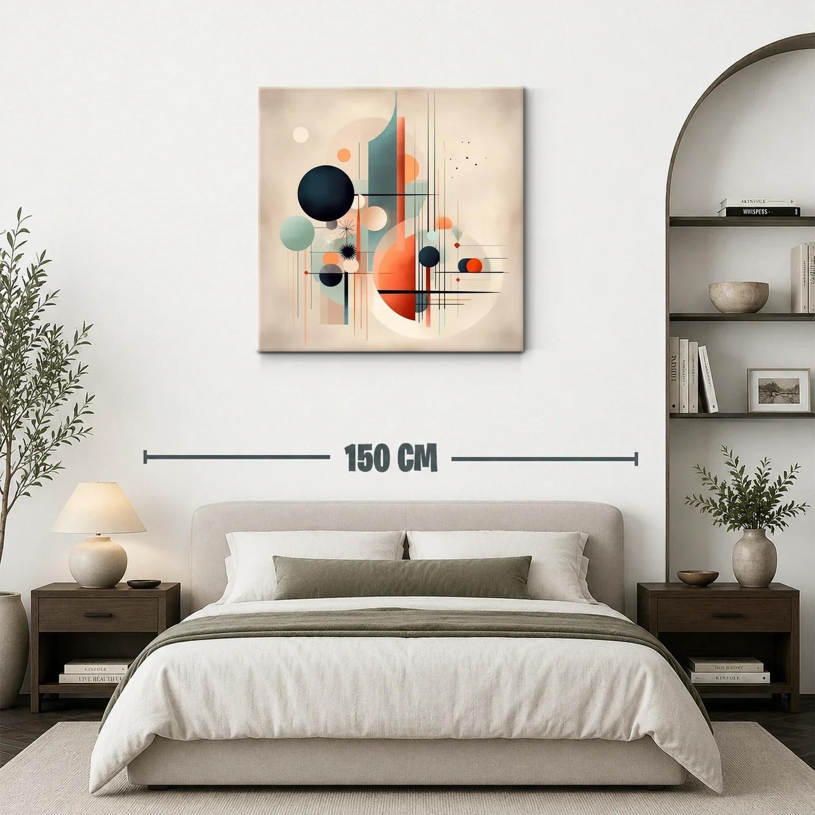 Composición geométrica abstracta en tonos cálidos y fríos — miniatura 3