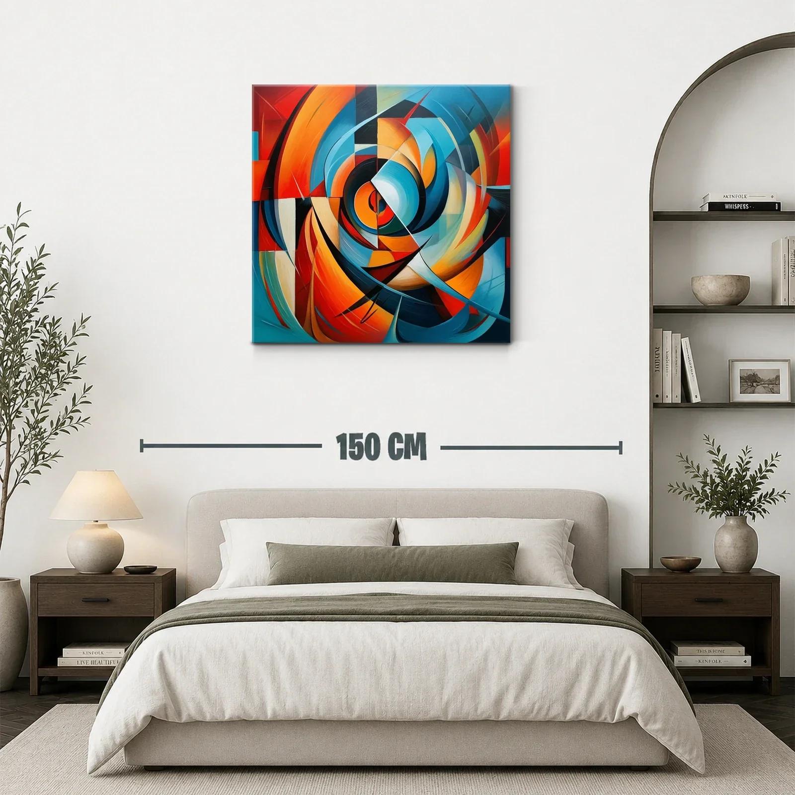 Diseño abstracto vibrante en tonos cálidos y azules — miniatura 3