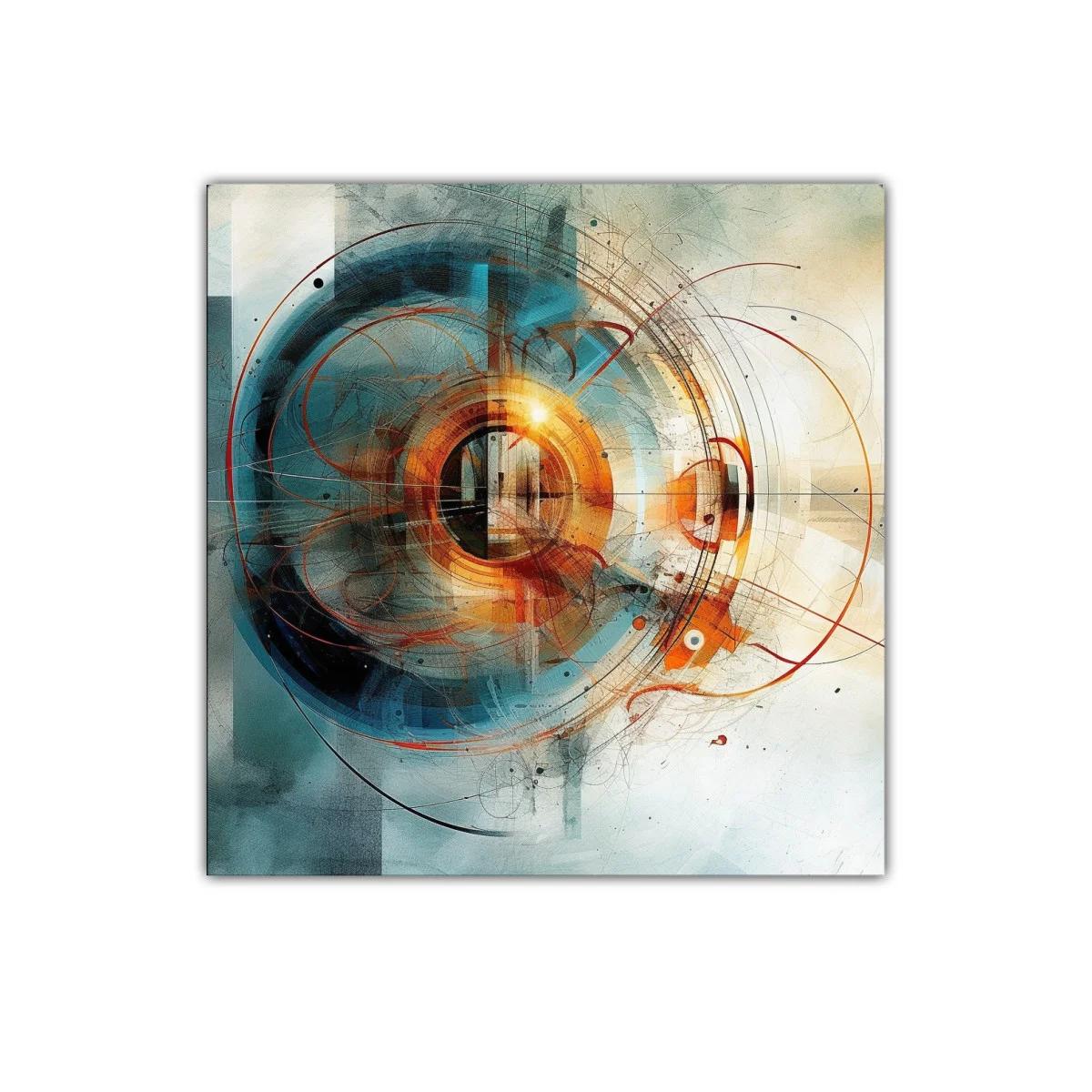 Composición abstracta en tonos cálidos y azules — imagen principal