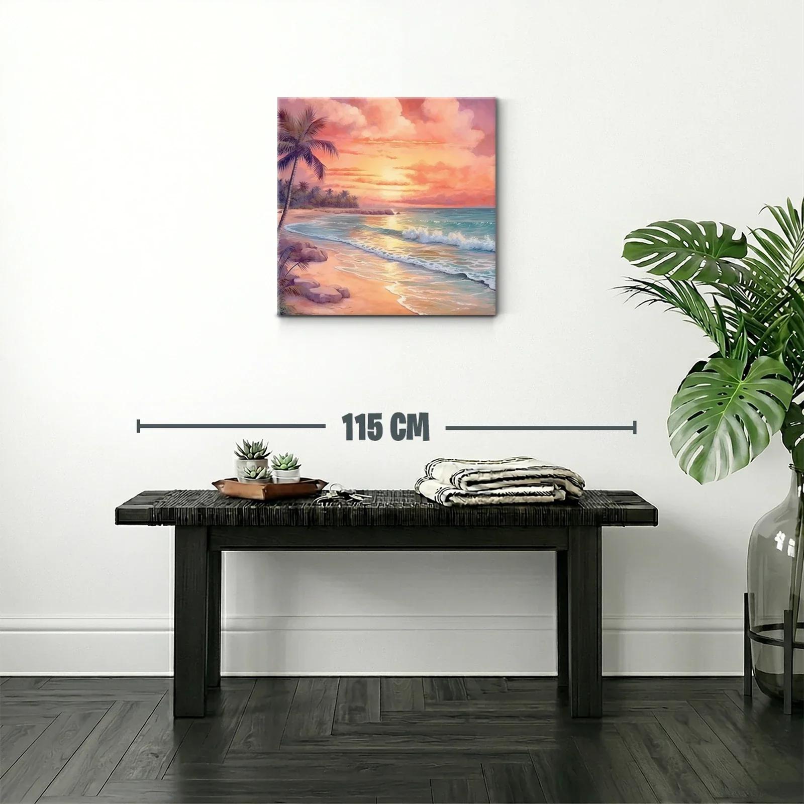 Atardecer Tropical con Palmera en Playa Serena — miniatura 2