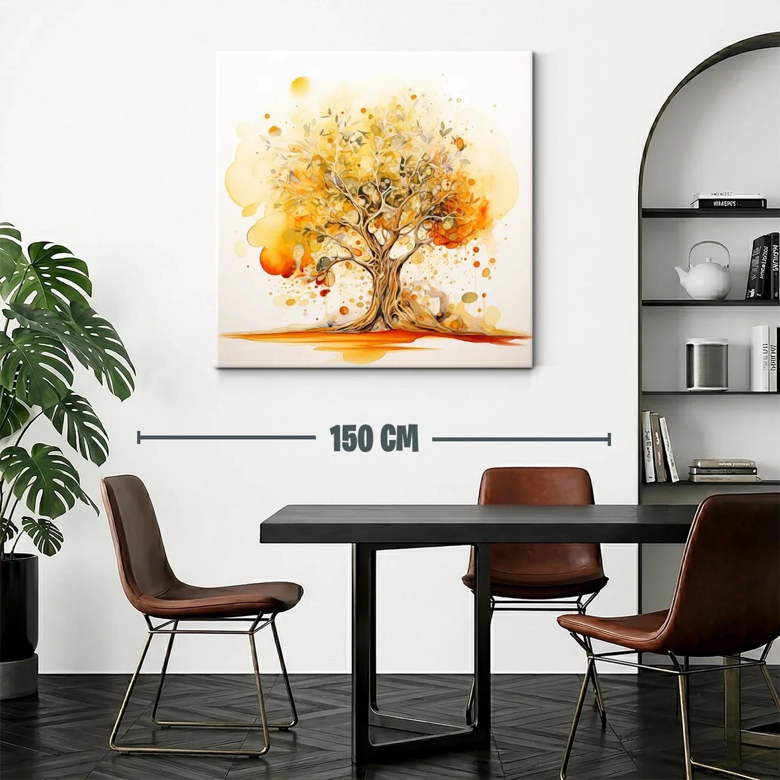 Árbol abstracto con tonos cálidos y dorados — miniatura 2