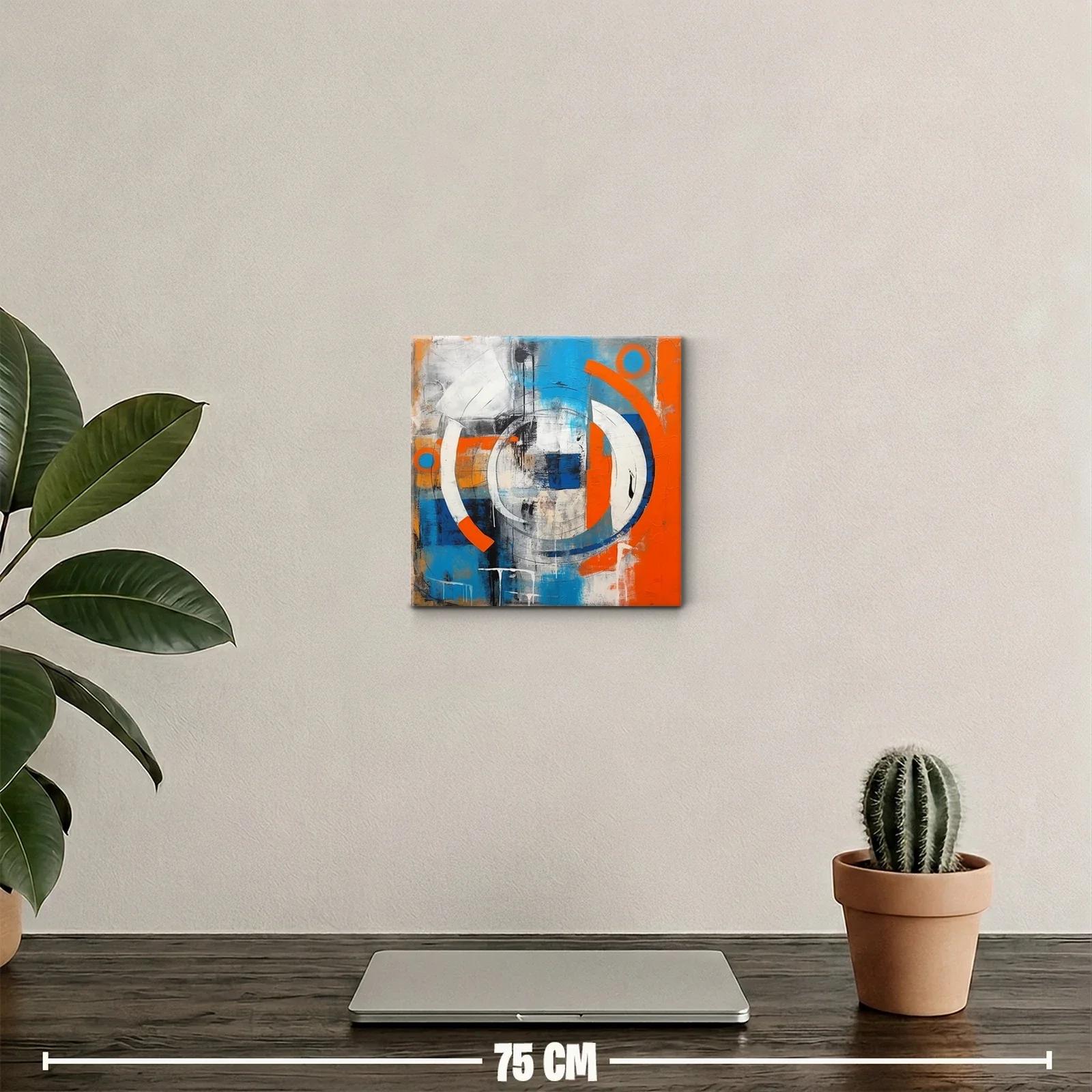 Cuadro abstracto con formas circulares y colores vibrantes — miniatura 2