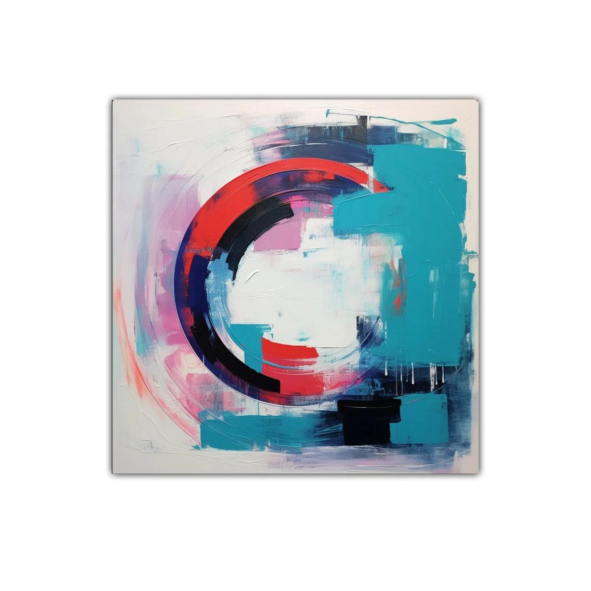 Composición abstracta con formas circulares en tonos vibrantes — miniatura 1