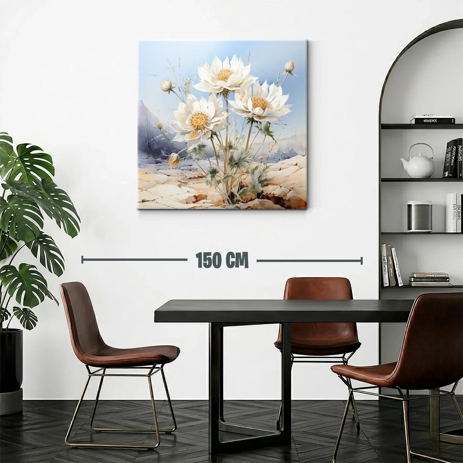 Flores blancas destacando en paisaje árido y sereno — miniatura 2