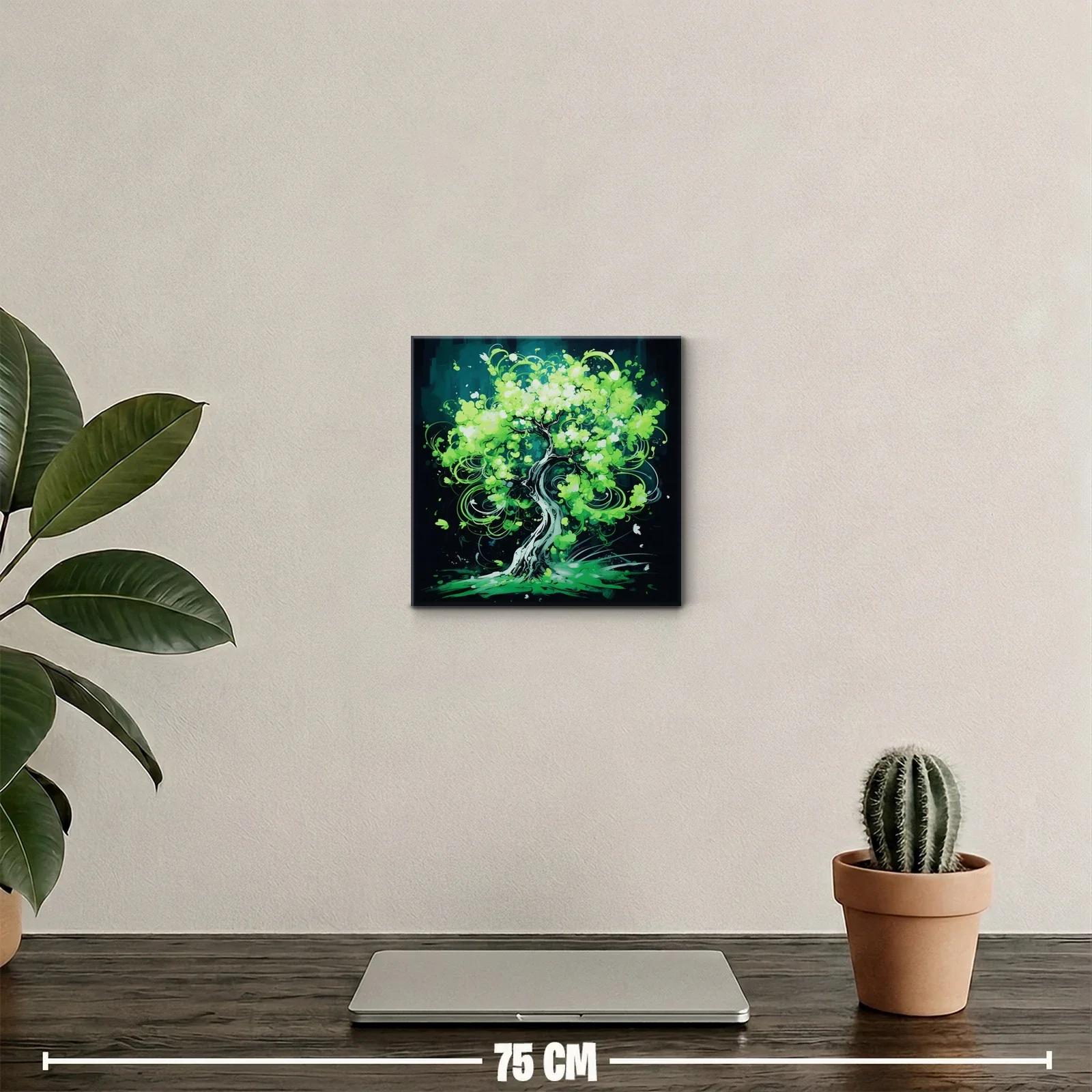 Árbol en movimiento de vibrantes tonos verdes — miniatura 2