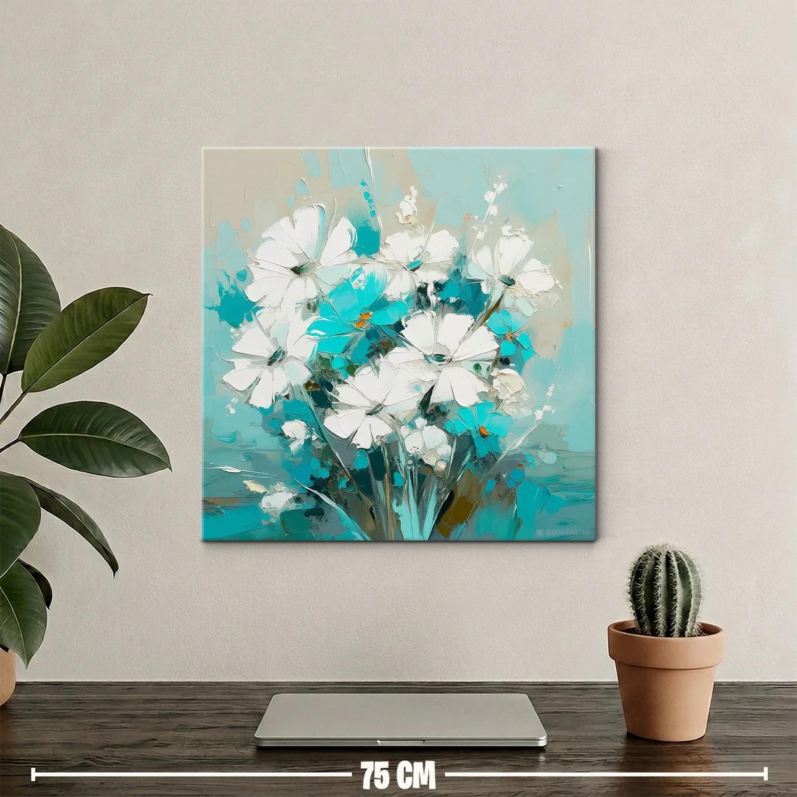 Ramo de flores blancas y turquesa en estilo moderno — miniatura 2