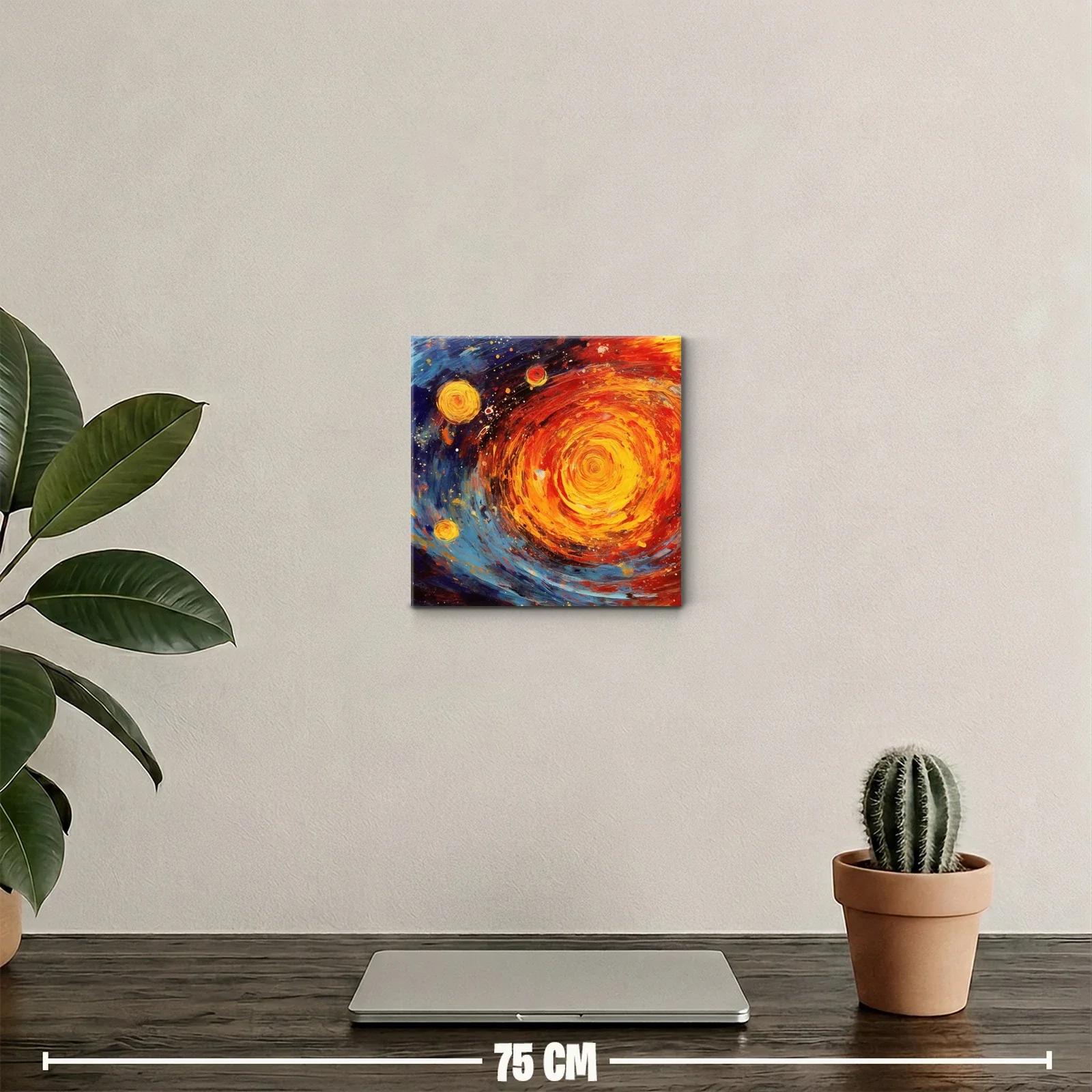 Cuadro decorativo espiral cósmica de fuego y cosmos — miniatura 2