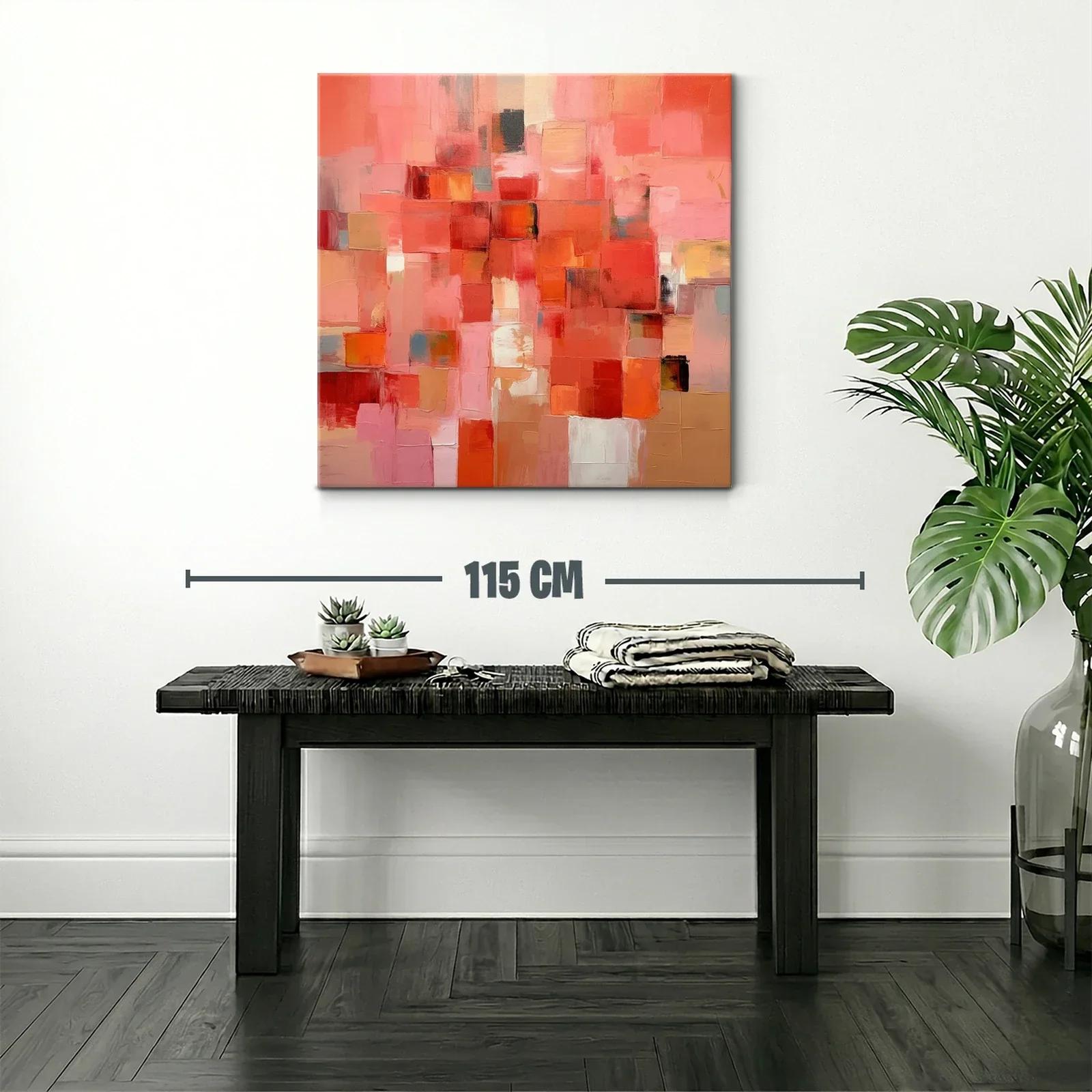 Cuadro abstracto con intensos tonos rojos y rosas — miniatura 2