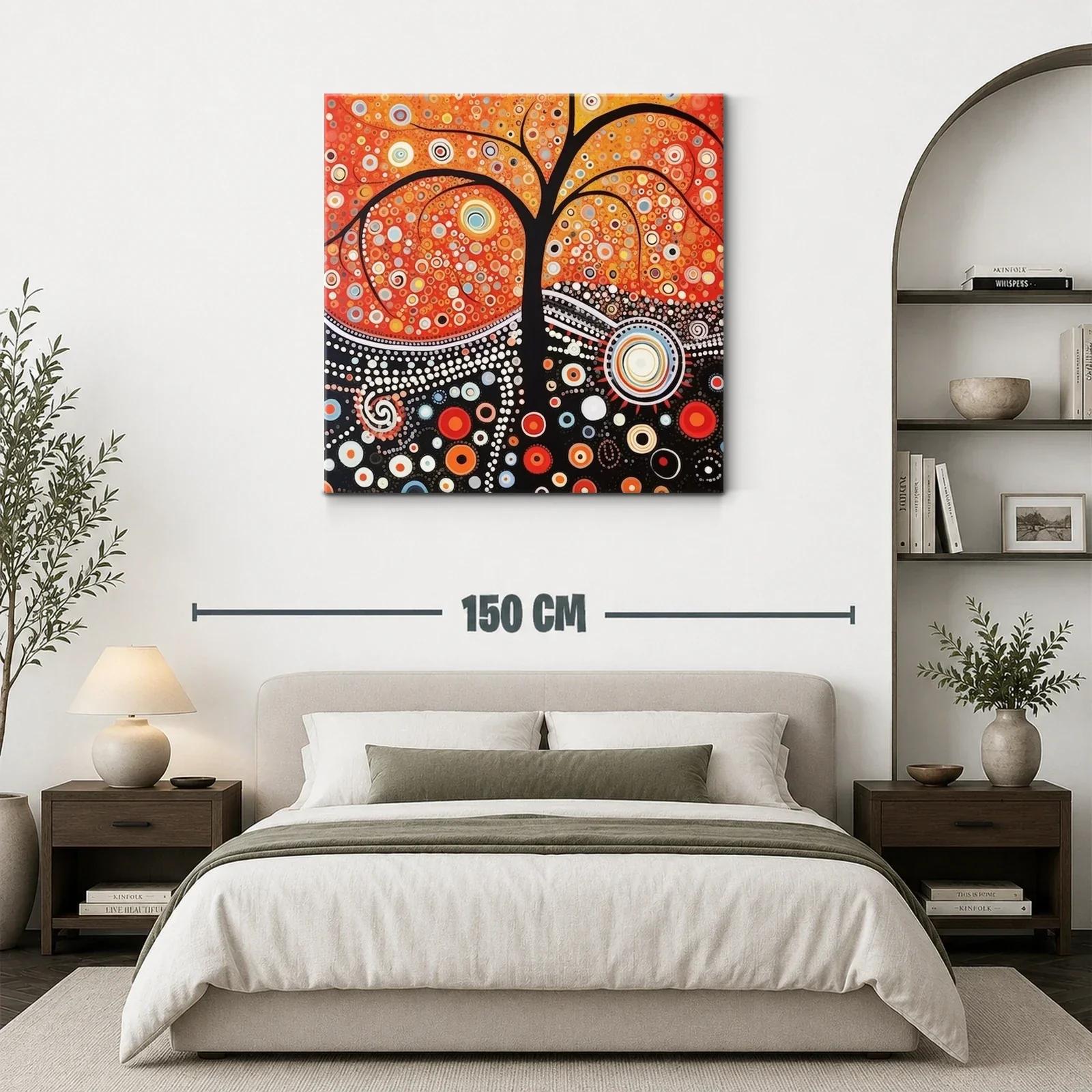 Árbol abstracto en vibrantes tonos cálidos y contrastes vivos — miniatura 3