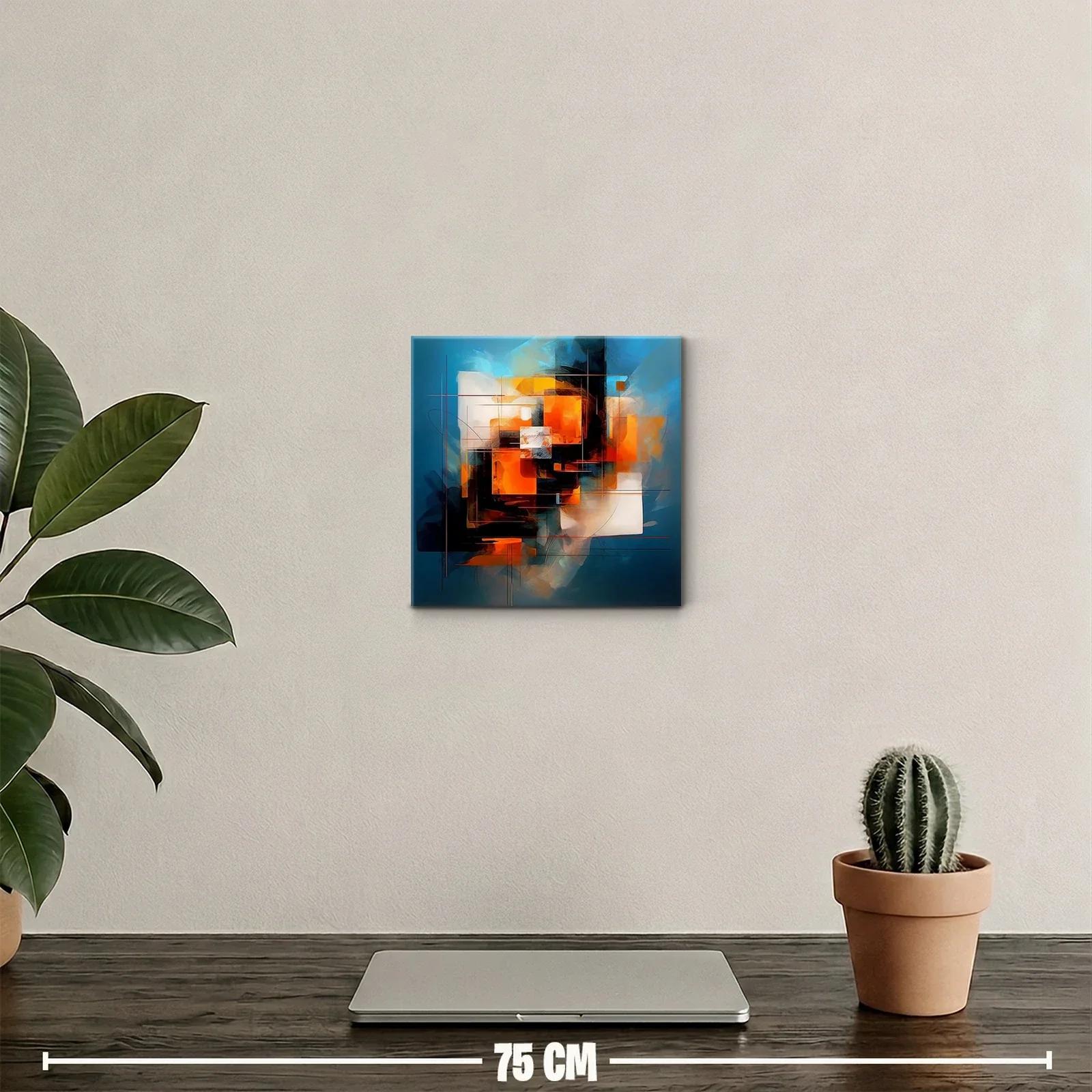 Cuadro Abstracto con Contrastes Cromáticos Vibrantes — miniatura 2