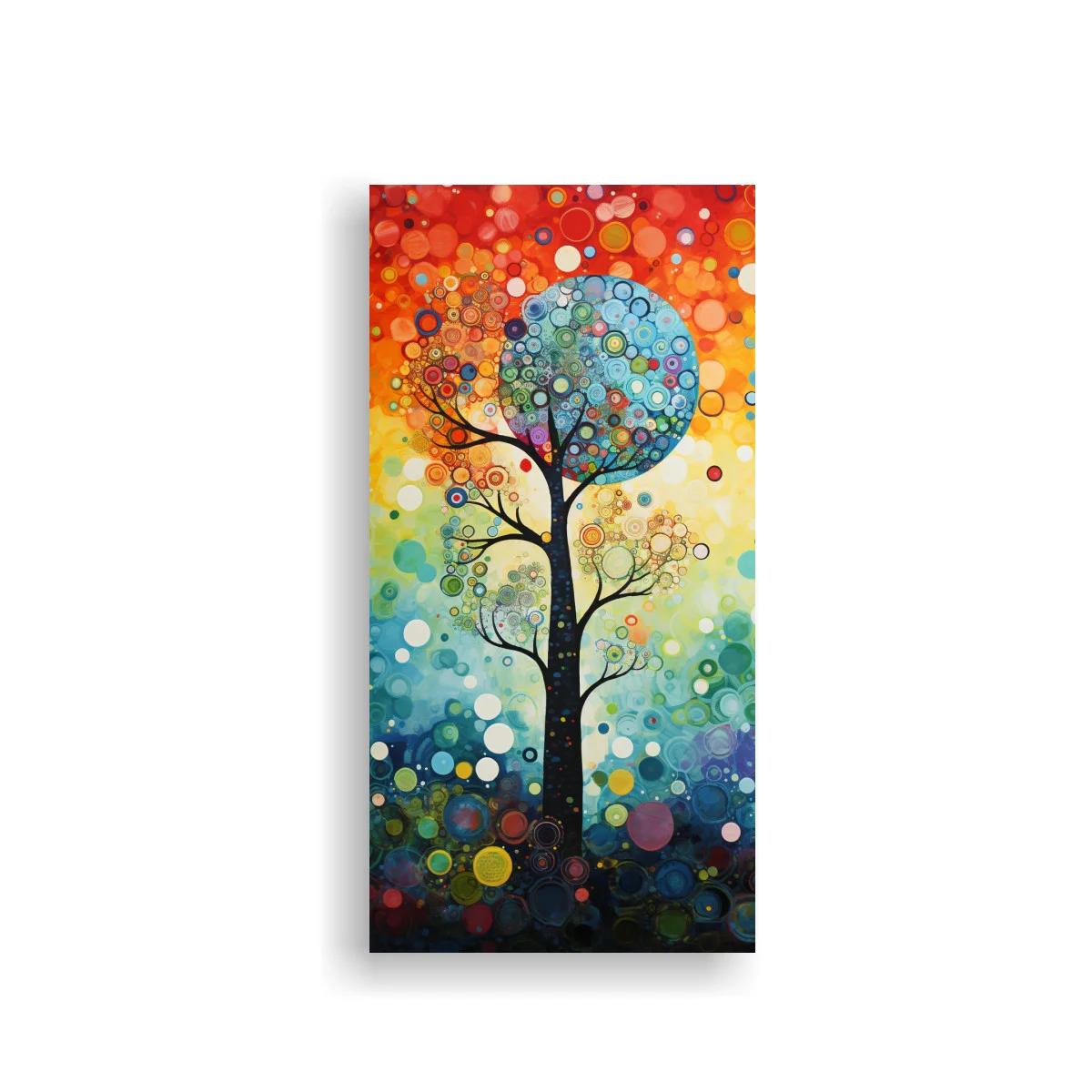 Cuadro Árbol de la Vida con copas de anillos y puntos — imagen principal