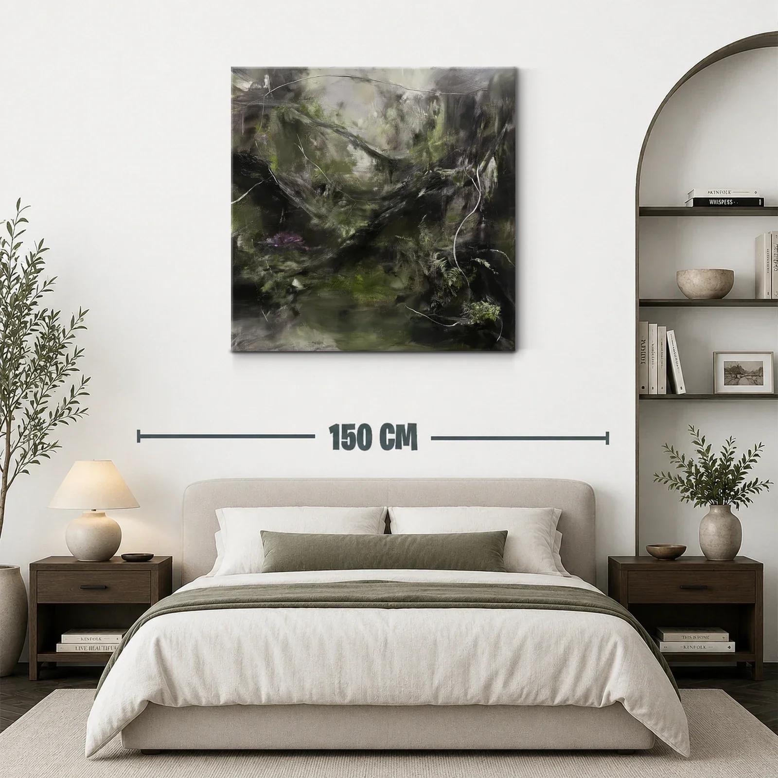 Paisaje abstracto con tonos oscuros y verdes naturales — miniatura 3