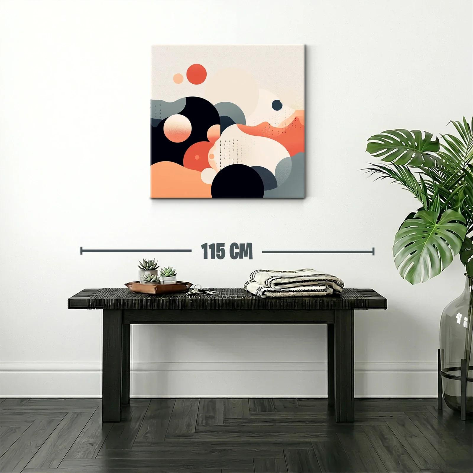 Composición abstracta con círculos en tonos cálidos y neutros — miniatura 2