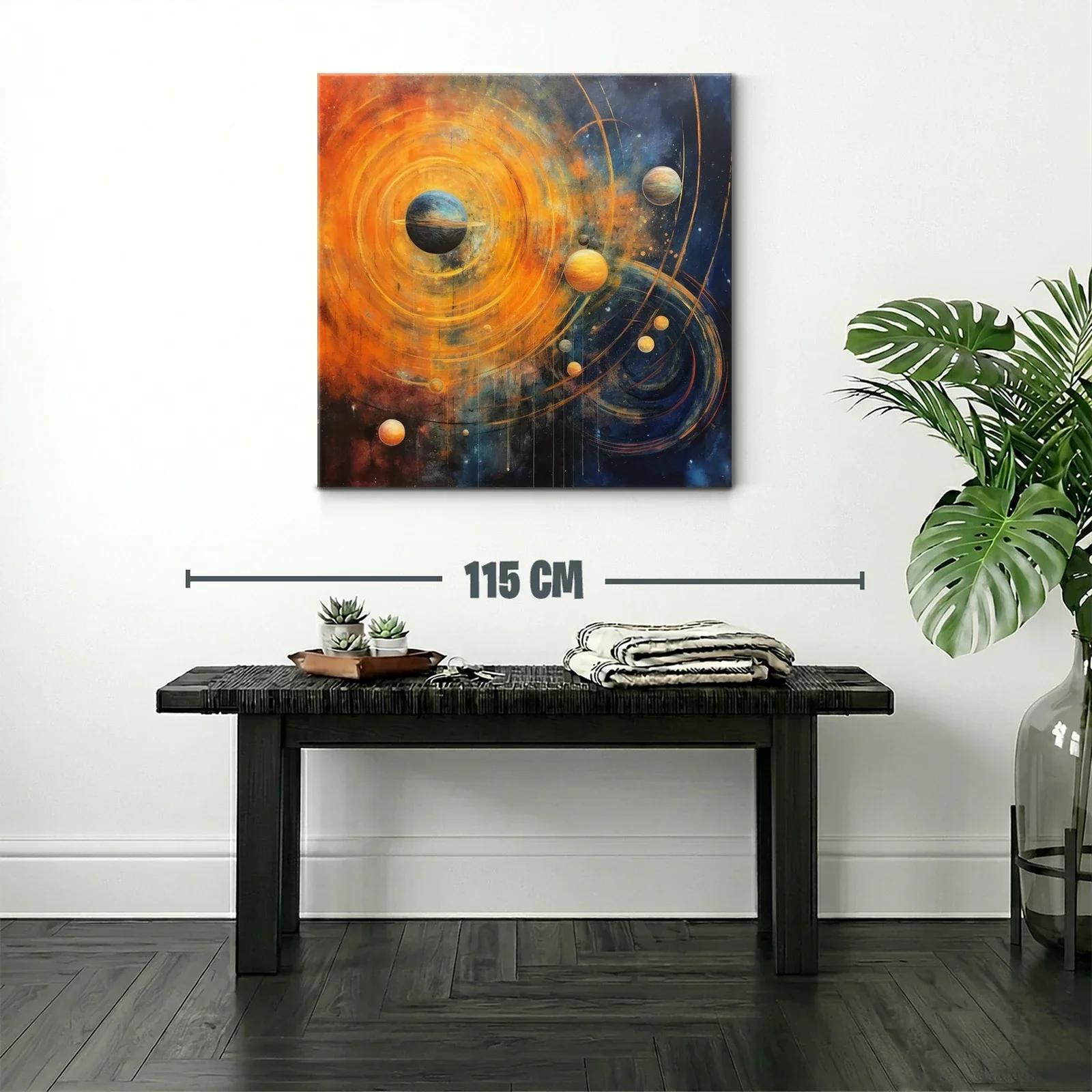 Explosión cósmica de planetas en vibrantes tonos cálidos — miniatura 2