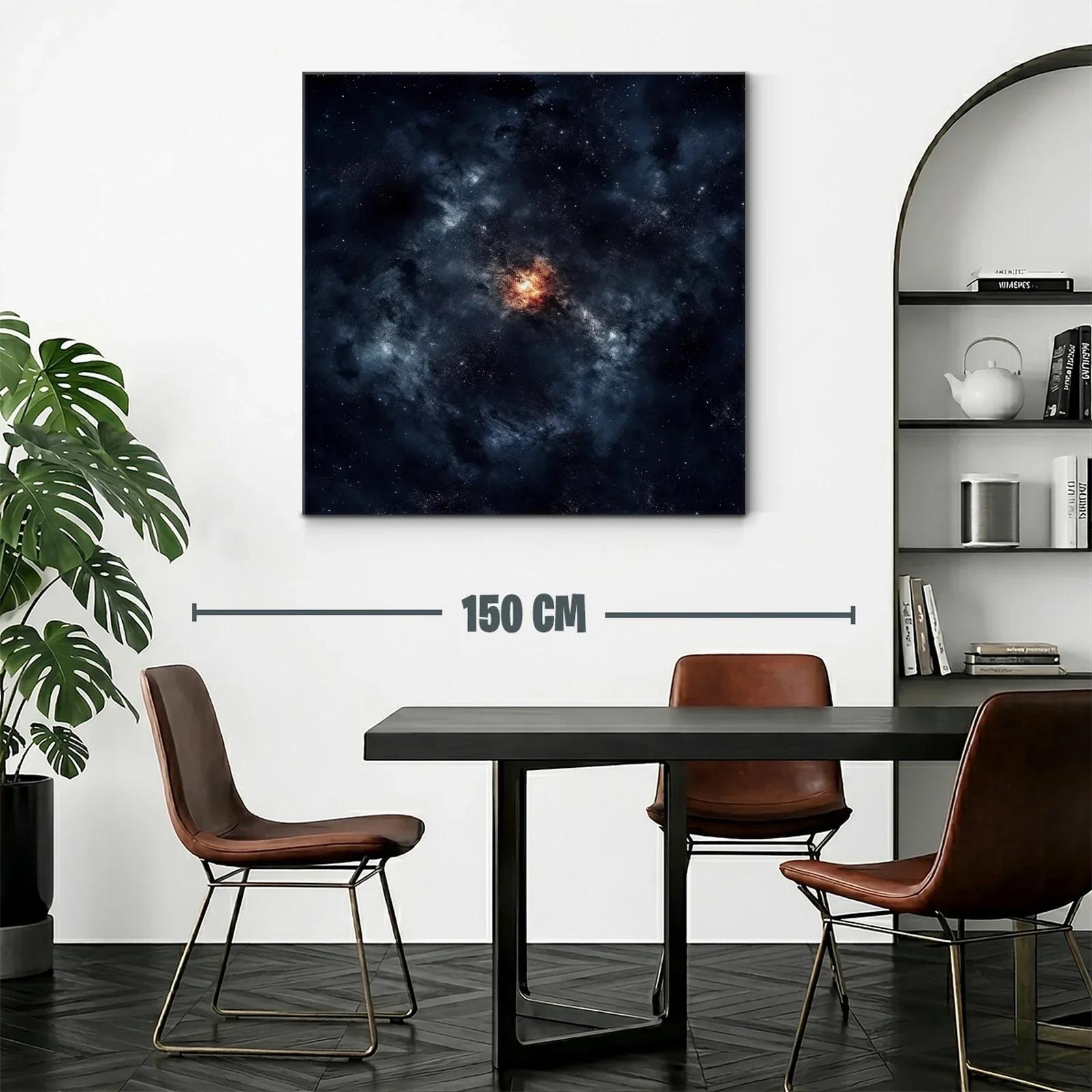 Cuadro abstracto con galaxia cósmica y tonos oscuros intensos — miniatura 2