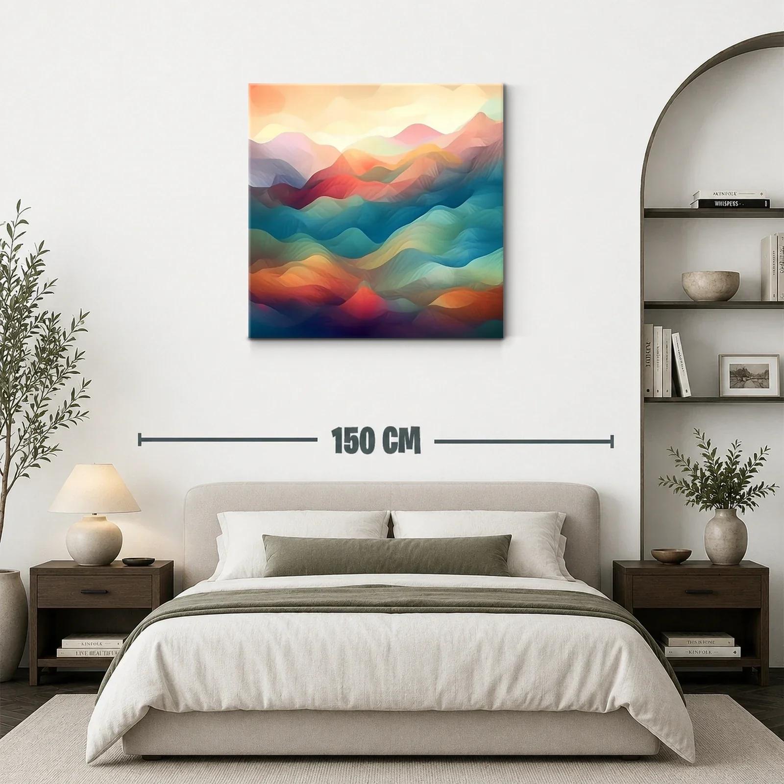 Paisaje abstracto en tonos cálidos y fríos armoniosos — miniatura 3