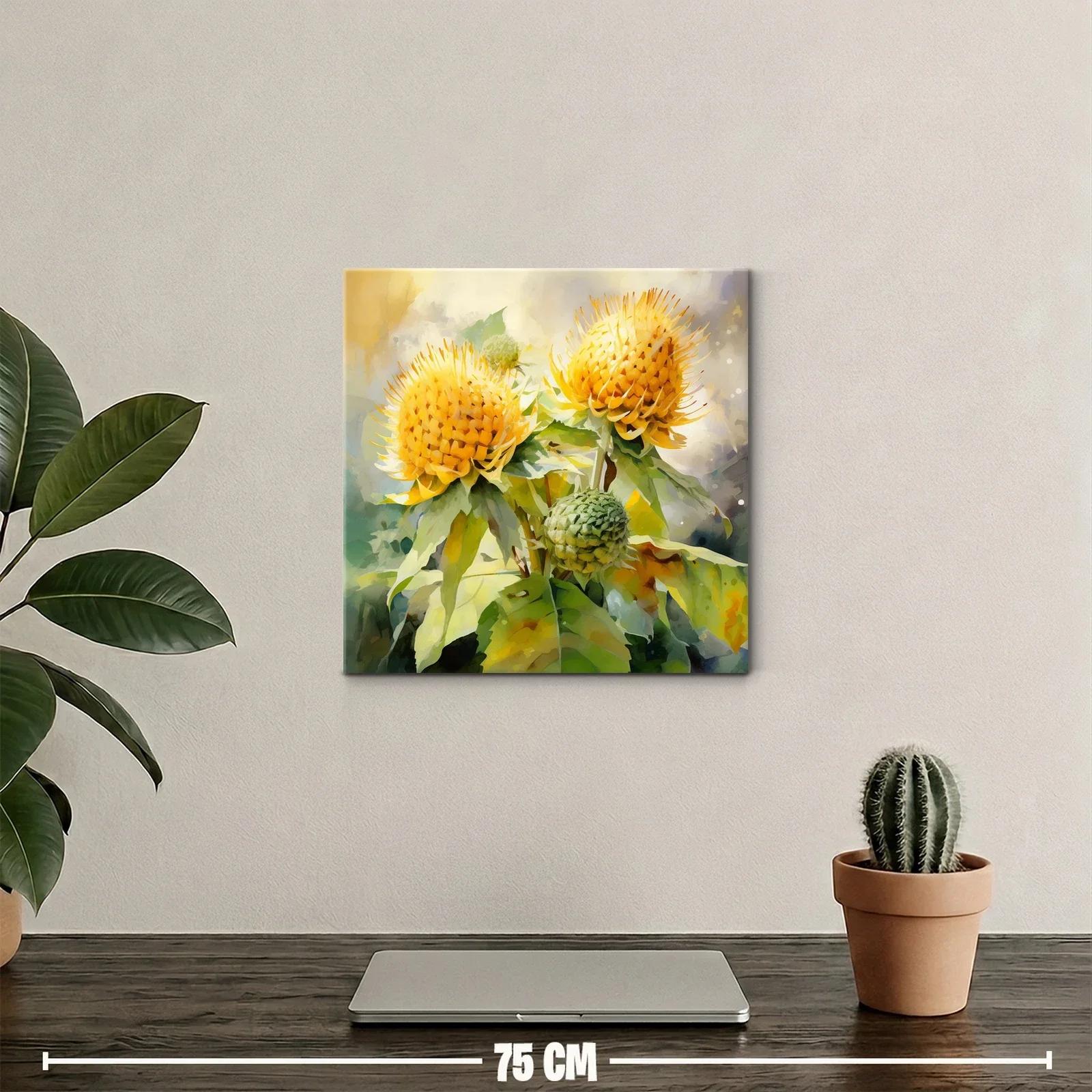 Flores amarillas en contraste con hojas verdes vibrantes — miniatura 2