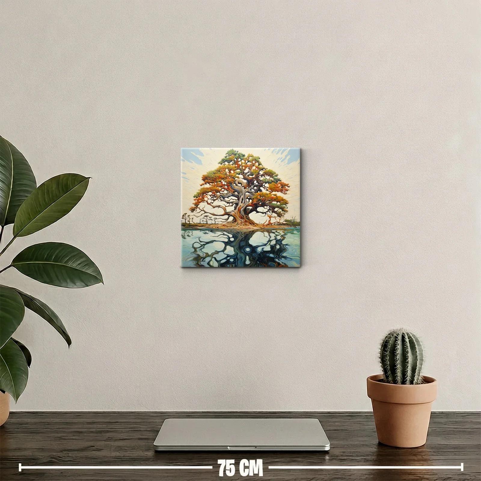 Árbol místico con reflejo en agua serena y colores cálidos — miniatura 2