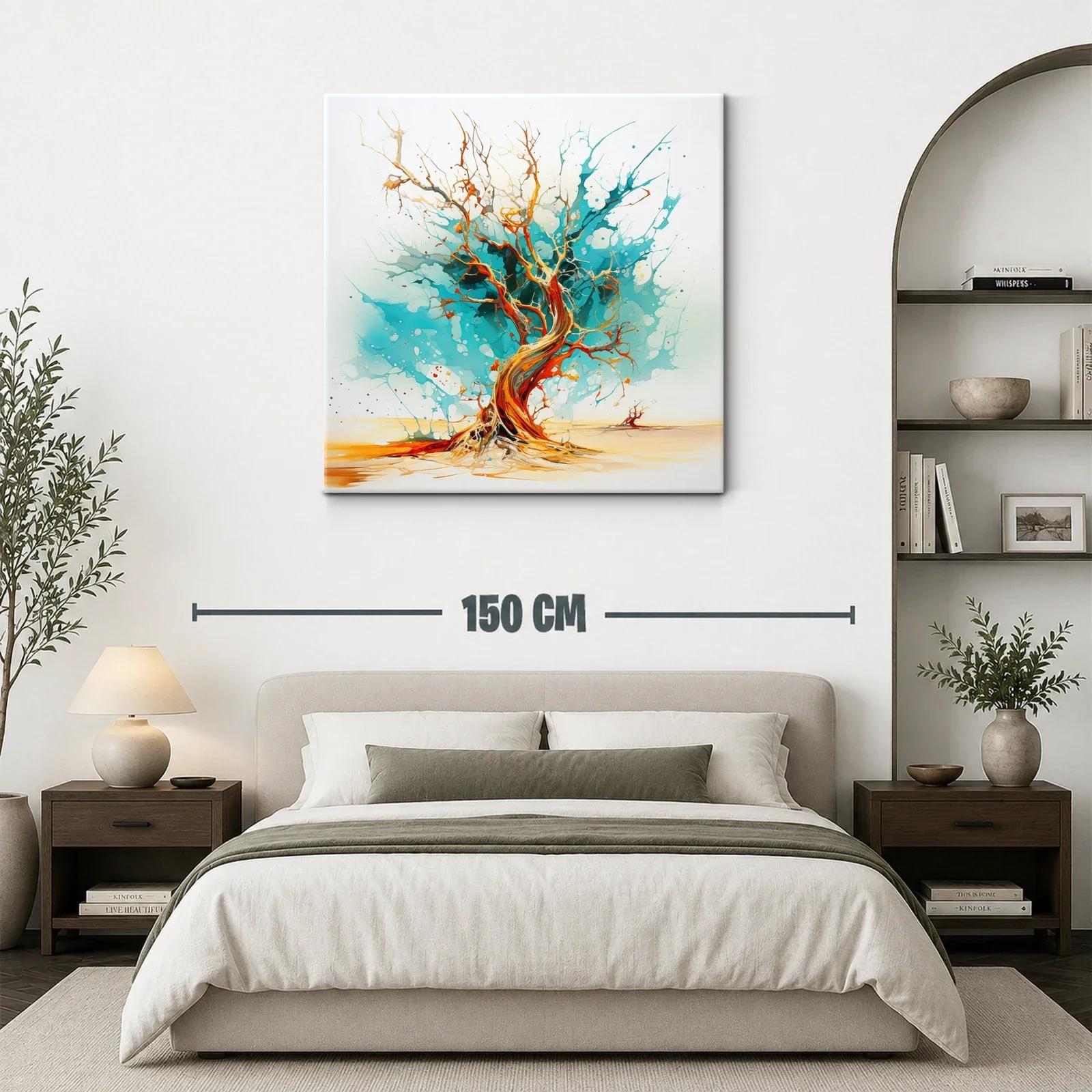 Árbol abstracto en tonos vibrantes y azulados — miniatura 3