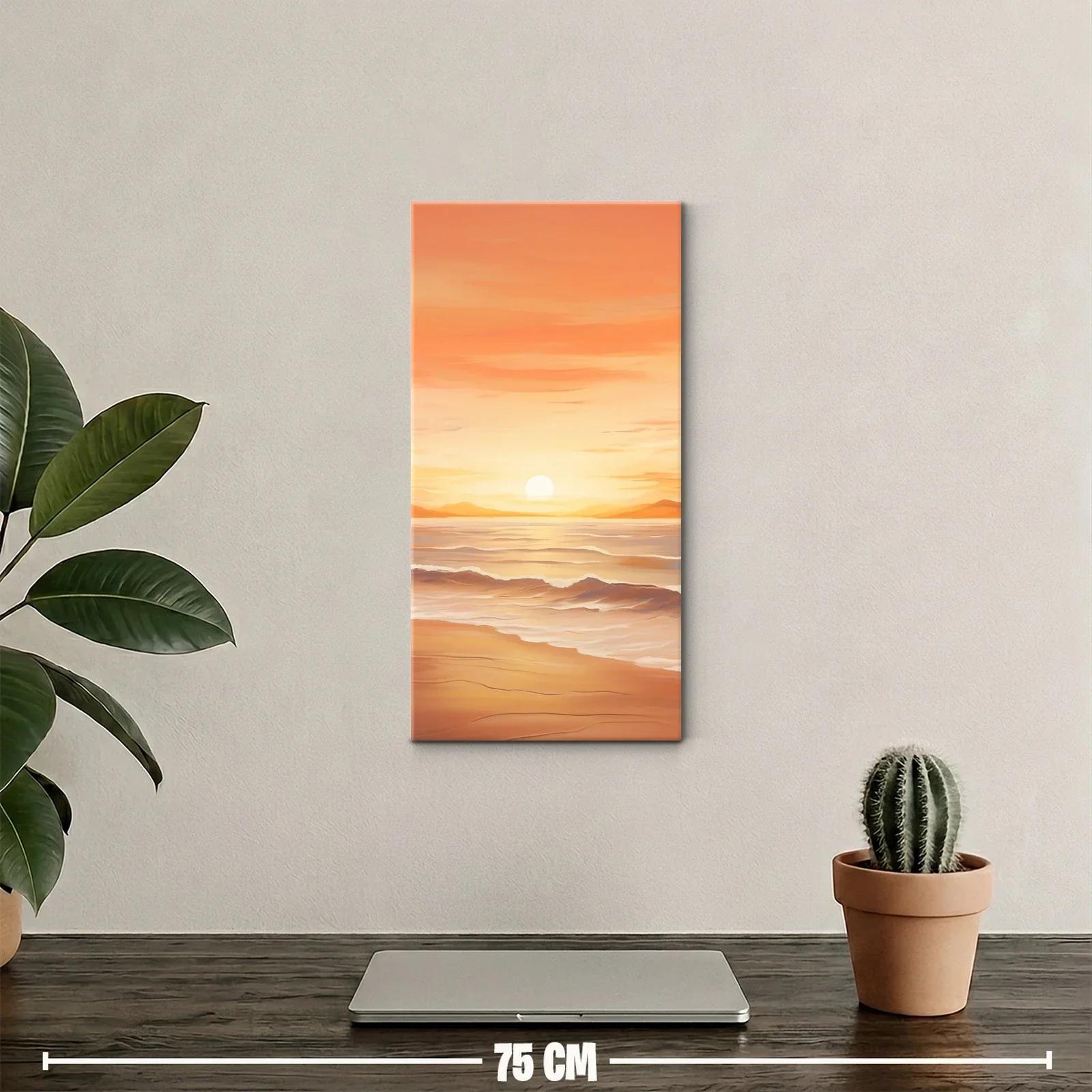 Cuadro atardecer sobre el mar con olas onduladas — miniatura 2
