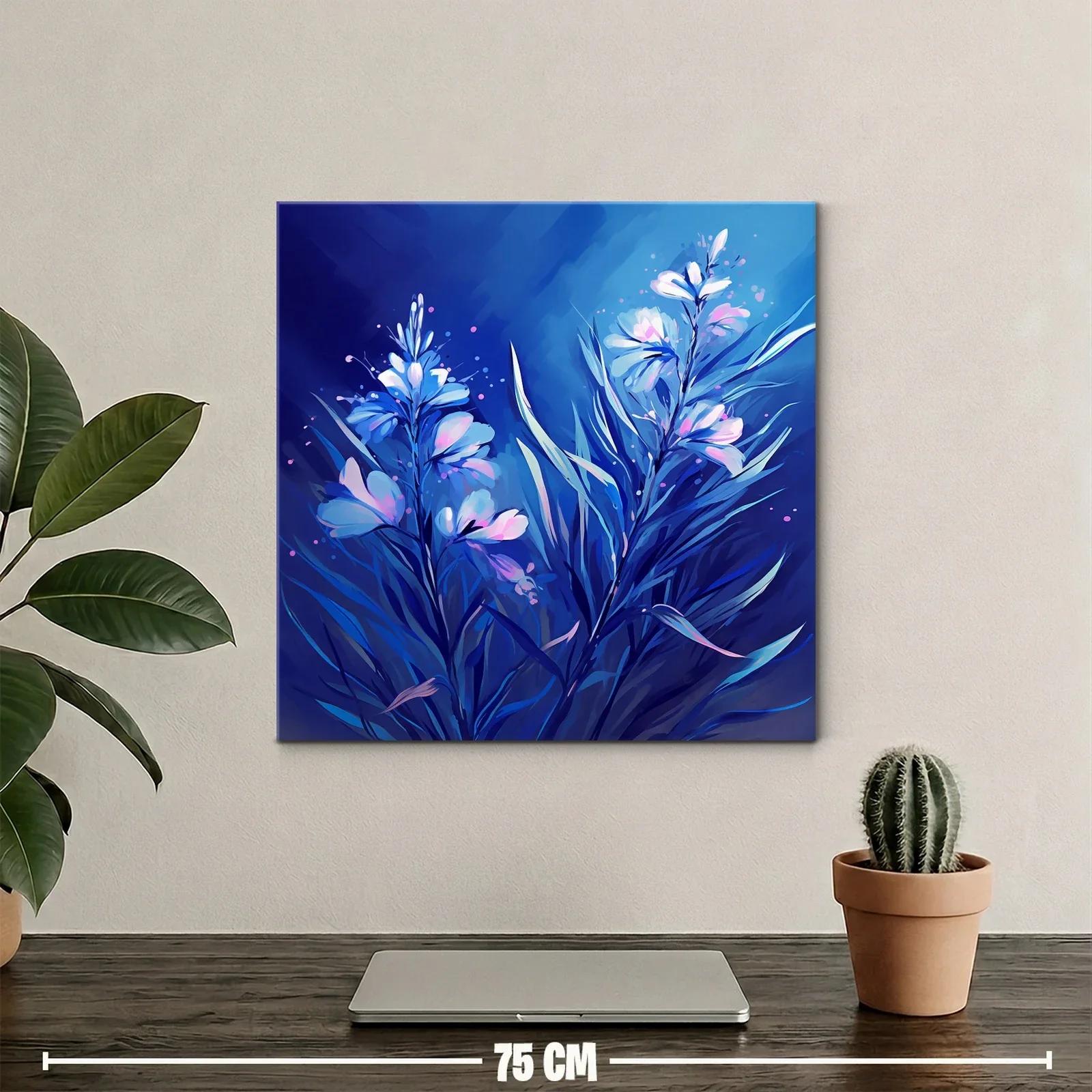 Elegancia floral en tonos azules y lilas vibrantes — miniatura 2
