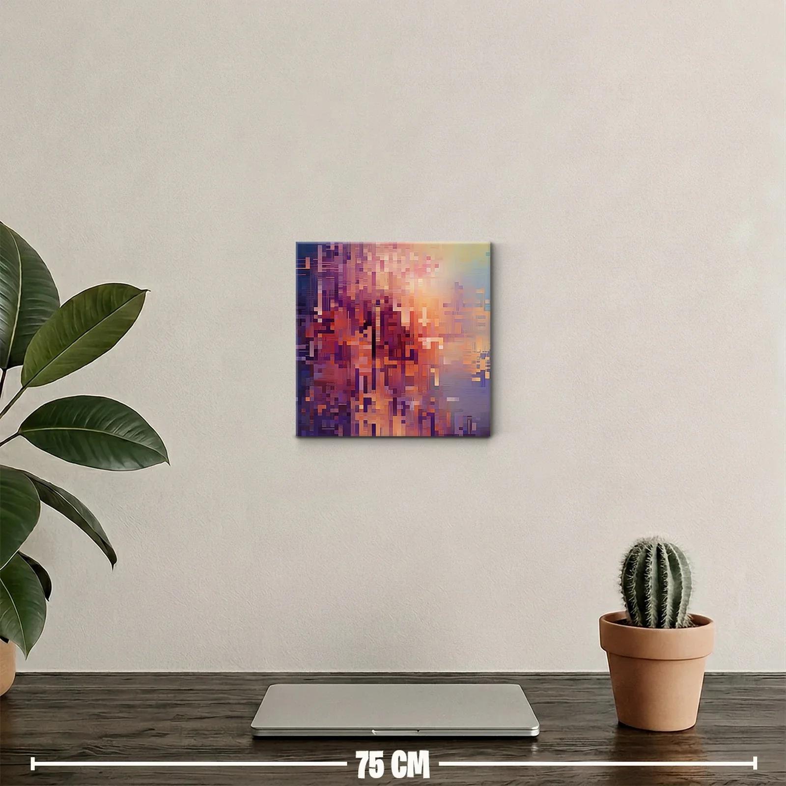 Composición abstracta en tonos cálidos y morados — miniatura 2
