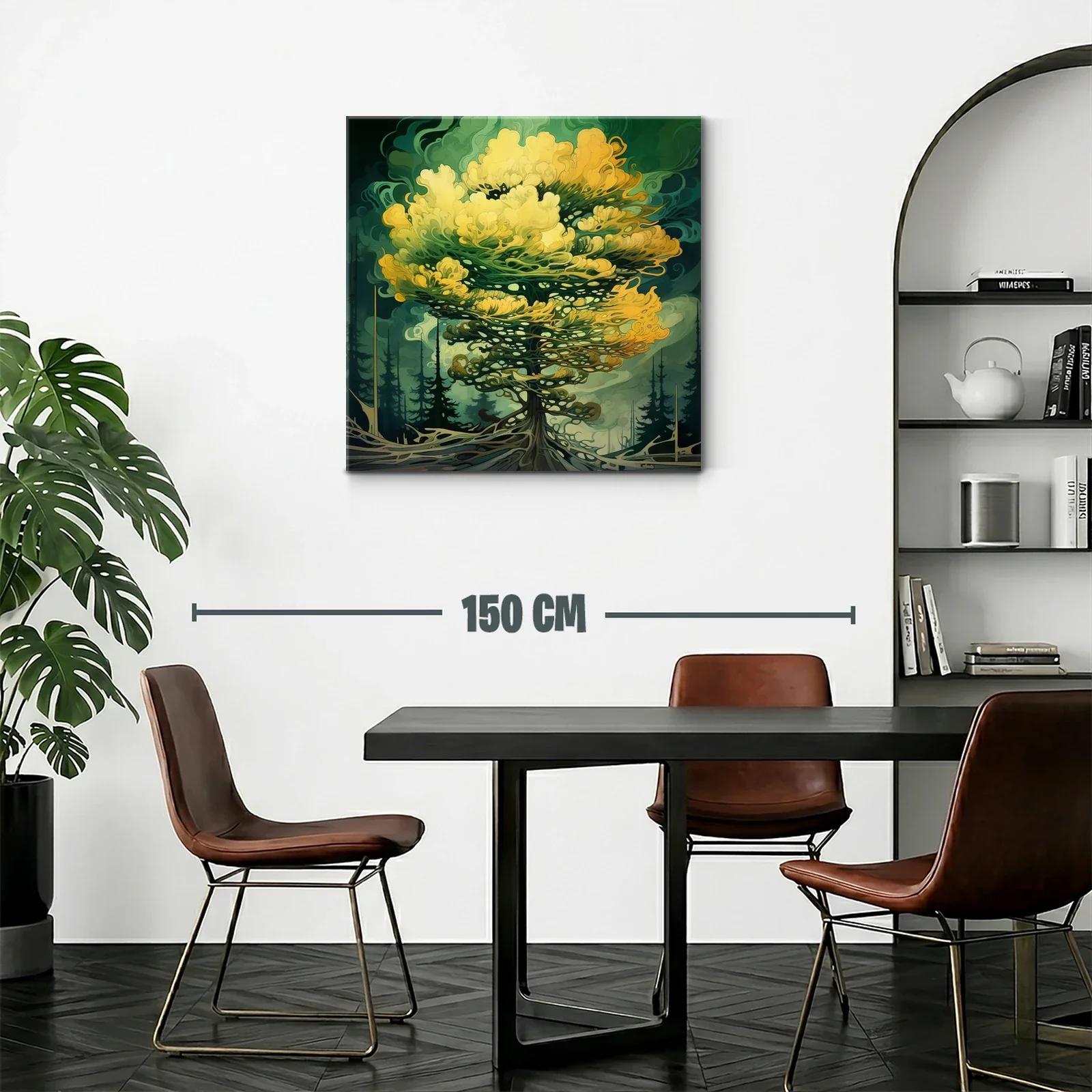 Árbol fantástico con tonos verdes y amarillos vibrantes — miniatura 2