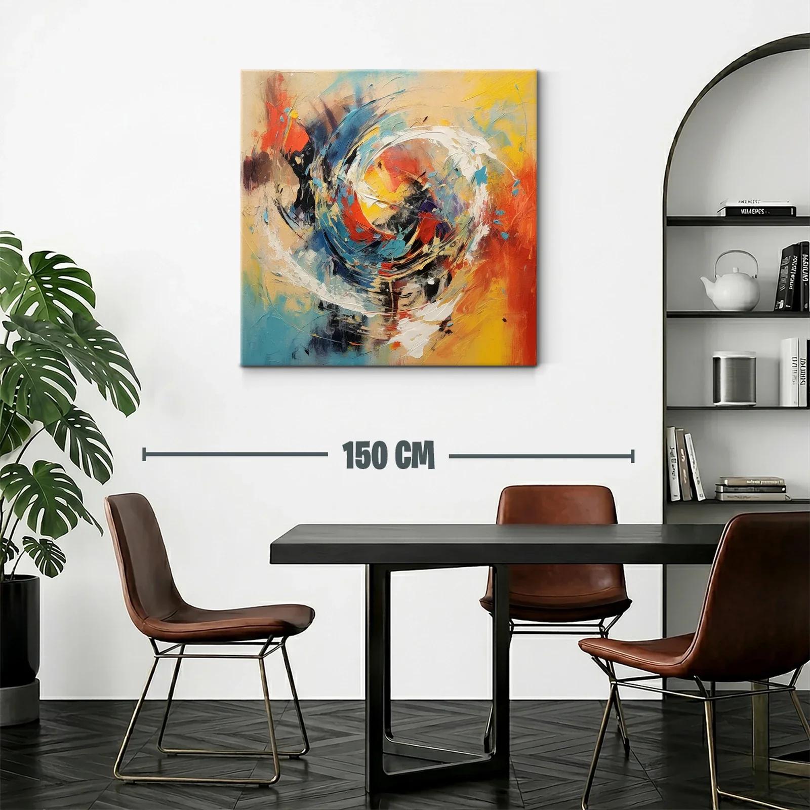 Cuadro abstracto con energía y dinámica vibrante — miniatura 2