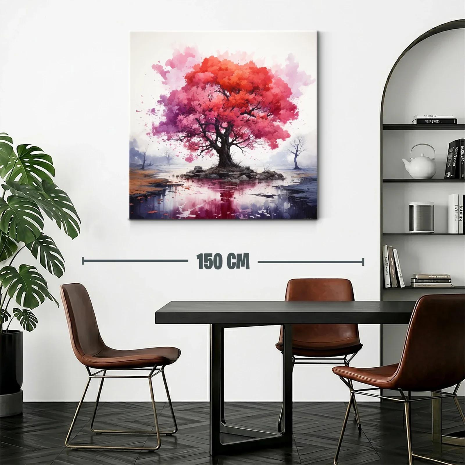Árbol vibrante en isla reflejando tonos cálidos y fríos — miniatura 2