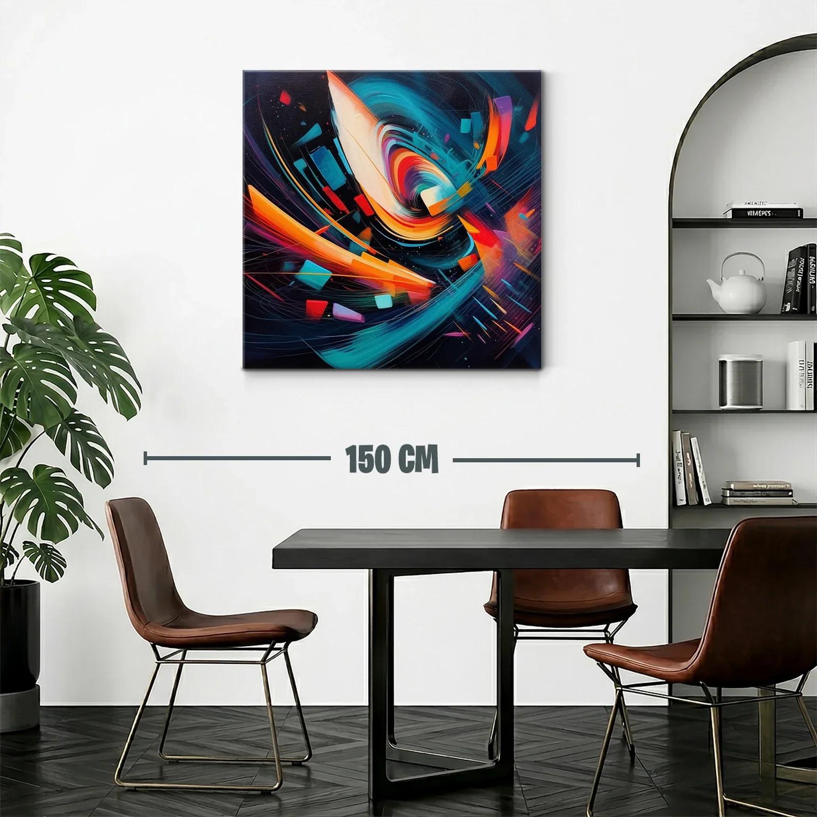 Arte abstracto dinámico con vibrantes tonos cálidos y fríos — miniatura 2