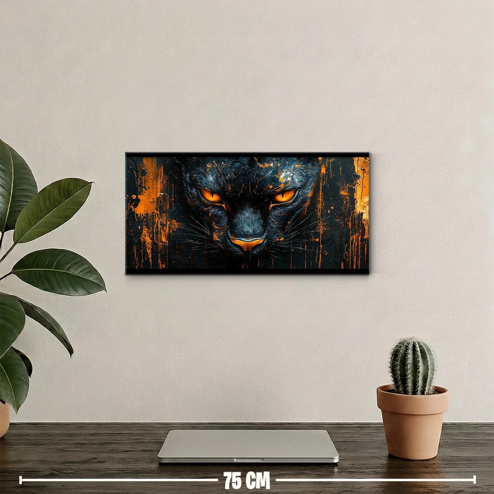 Cuadro pantera negra con ojos naranjas — miniatura 2