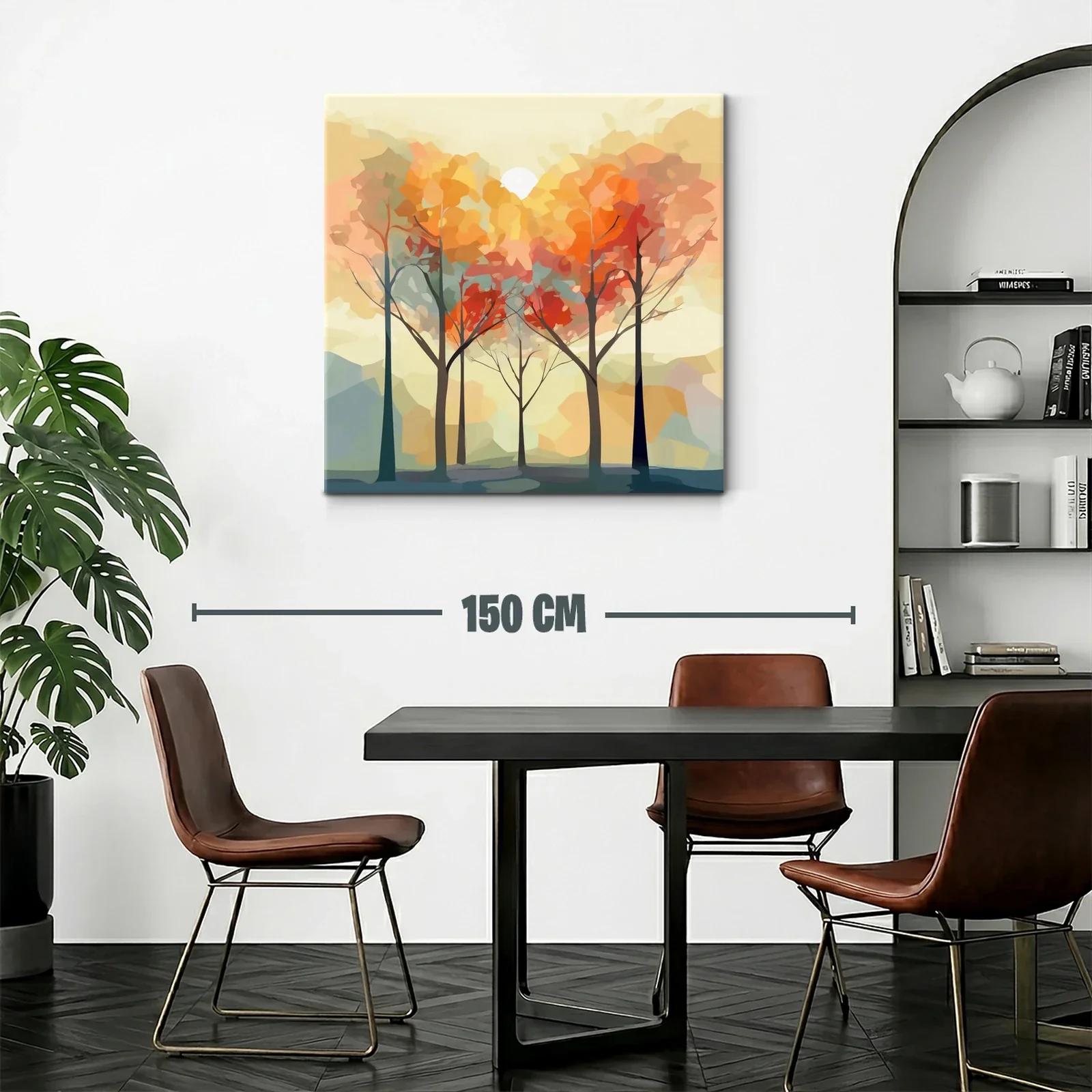 Bosque abstracto con tonos cálidos de otoño — miniatura 2