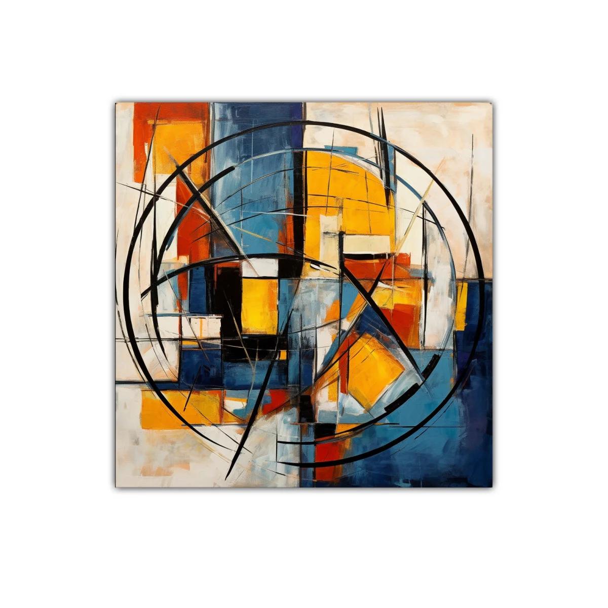 Composición abstracta en tonos cálidos y fríos equilibrados — imagen principal