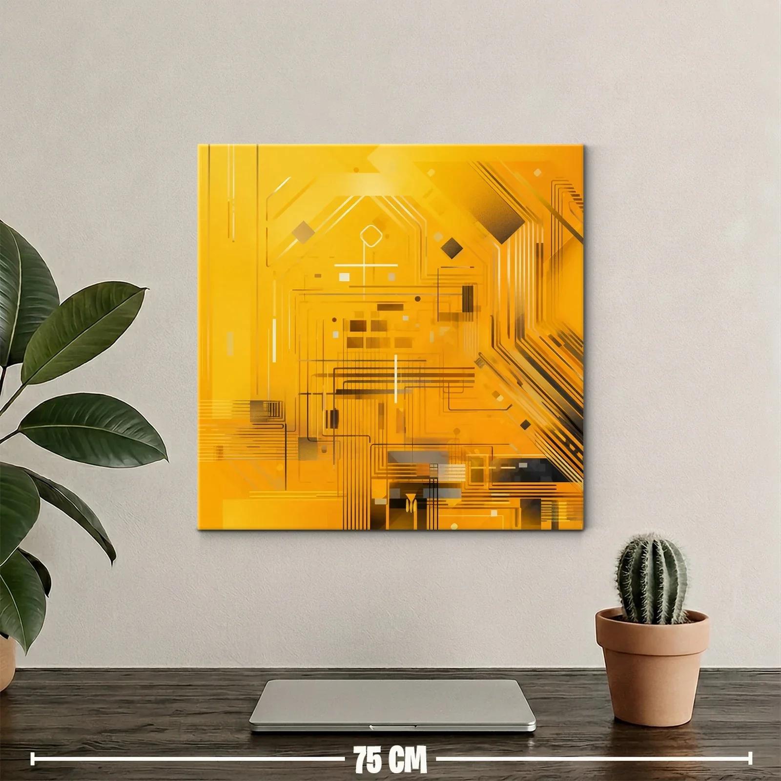Composición abstracta en tonos cálidos y líneas geométricas — miniatura 2