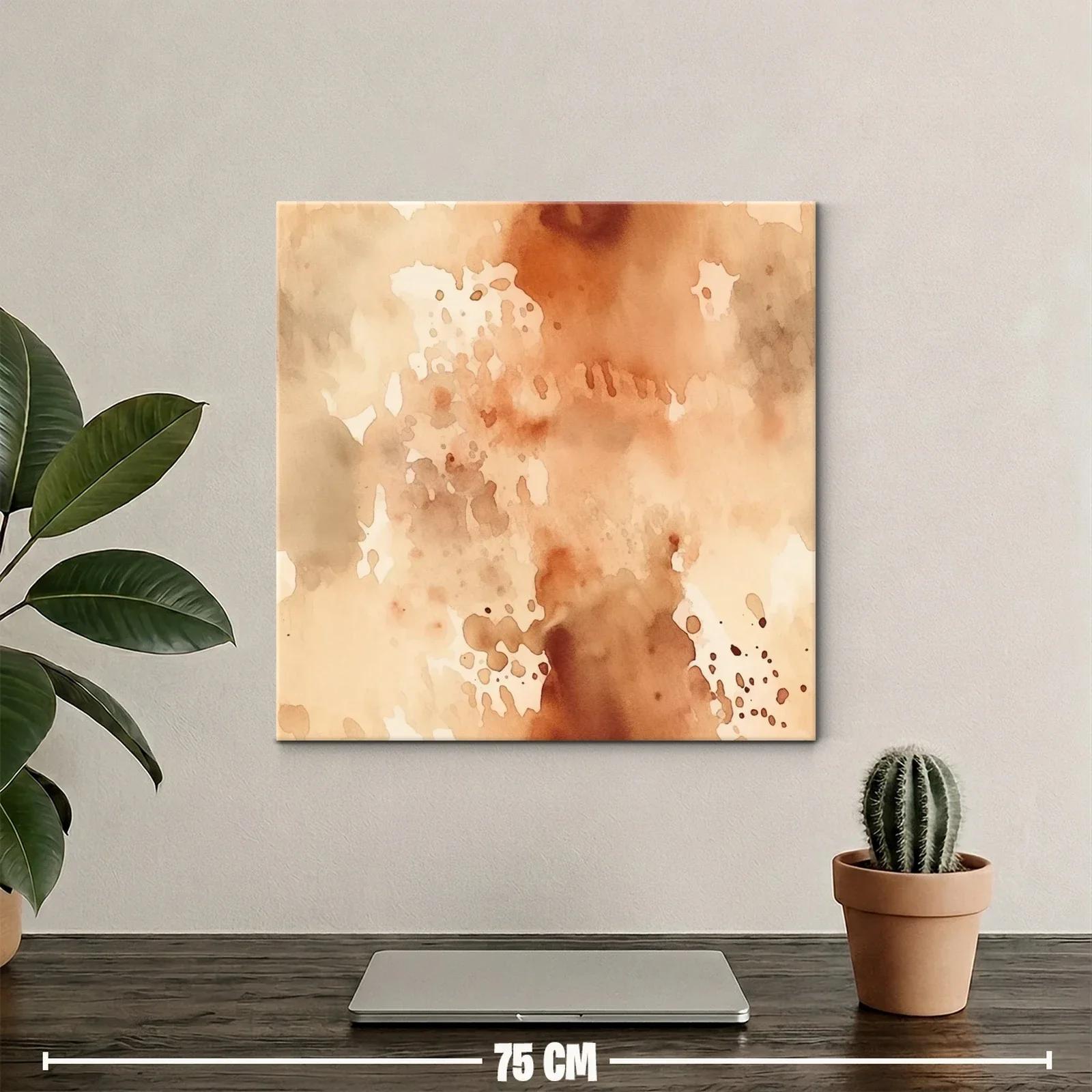 Cuadro abstracto tonos cálidos tierra y beige — miniatura 2
