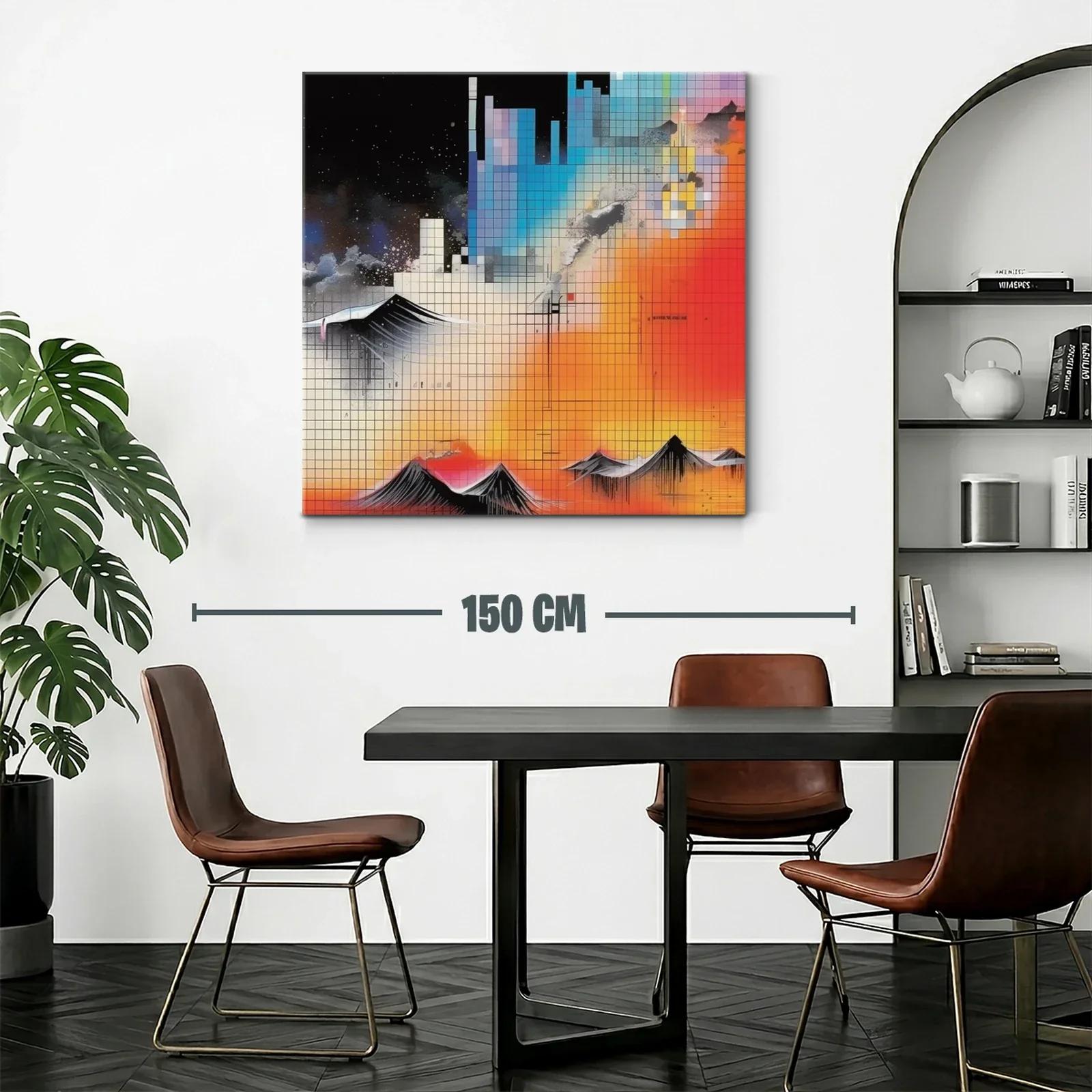 Composición geométrica con montañas y cielo estrellado — miniatura 2