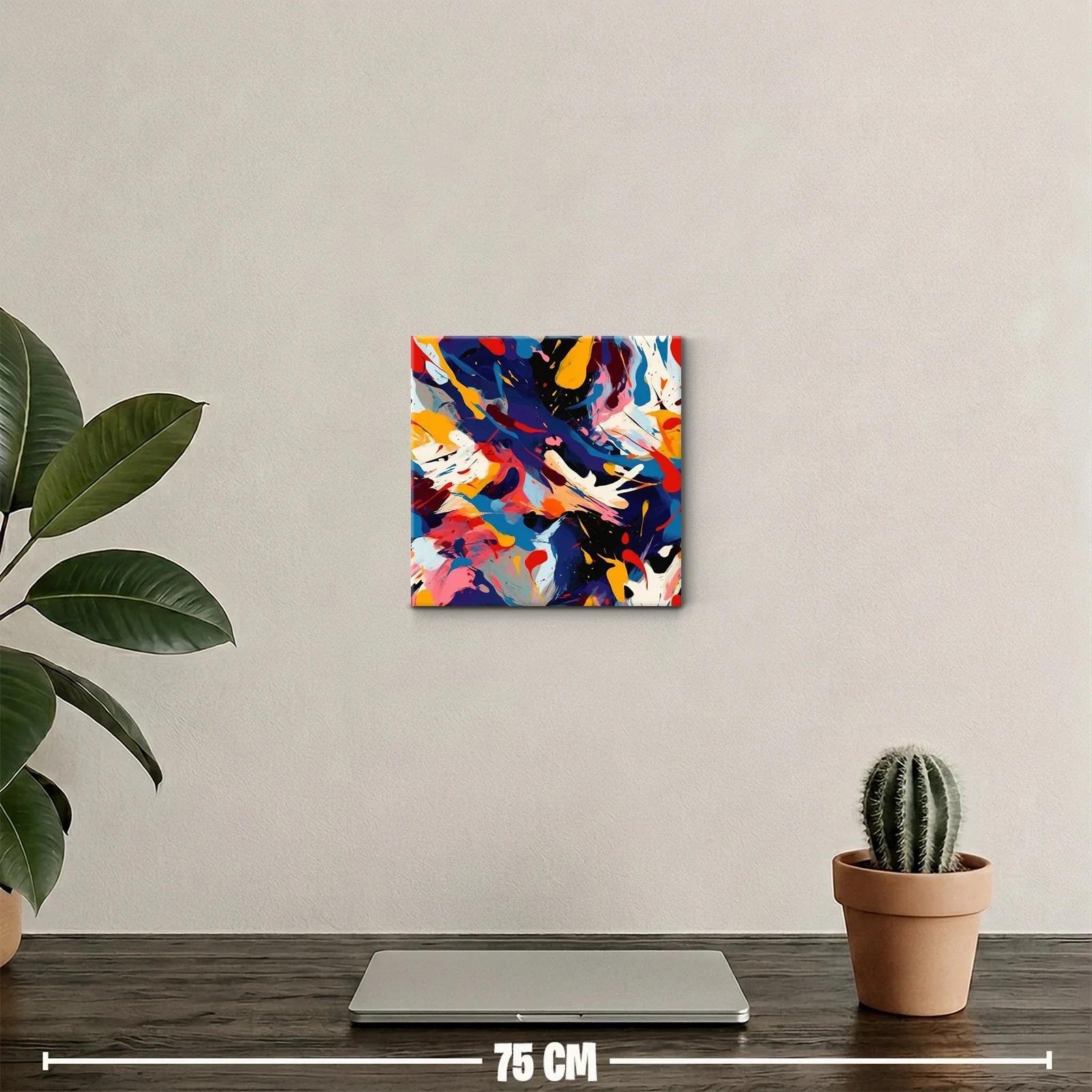 Cuadro abstracto con explosión vibrante de color y energía — miniatura 2