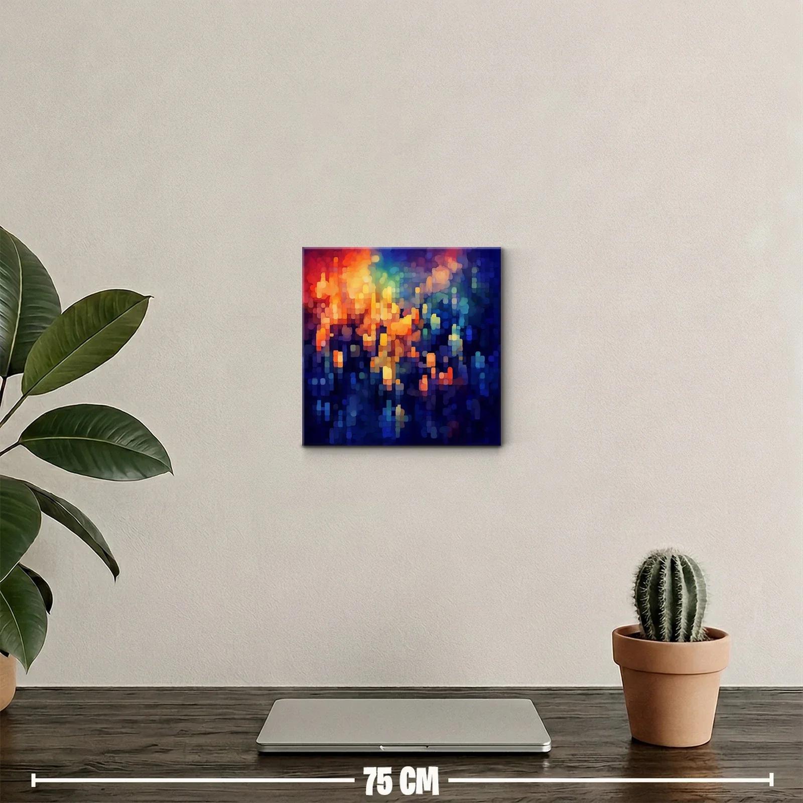 Cuadro Abstracto con Efecto Bokeh en Tonos Vibrantes — miniatura 2
