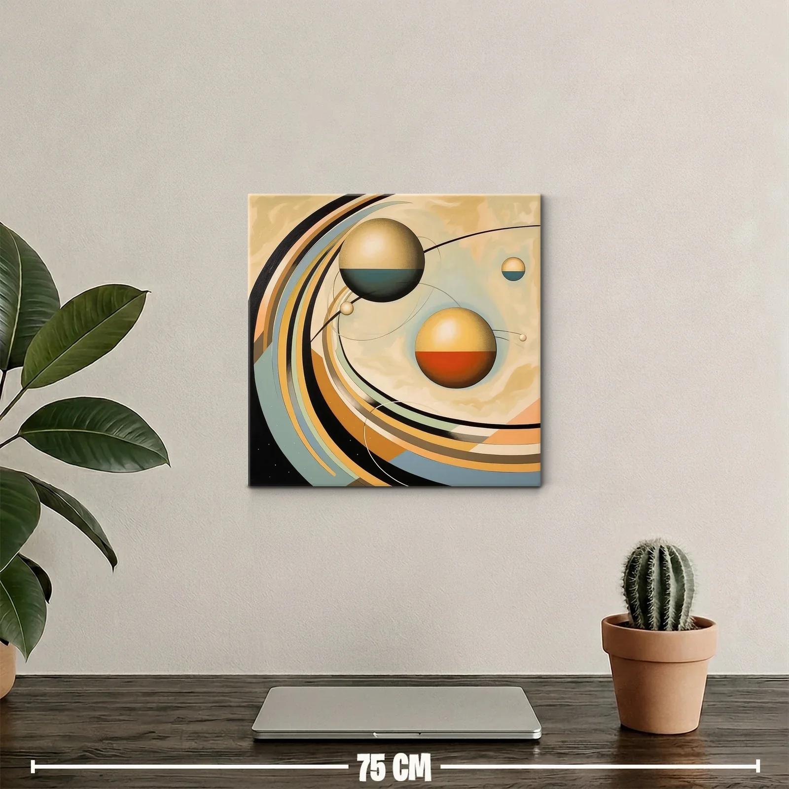 Composición abstracta con esferas y líneas onduladas — miniatura 2