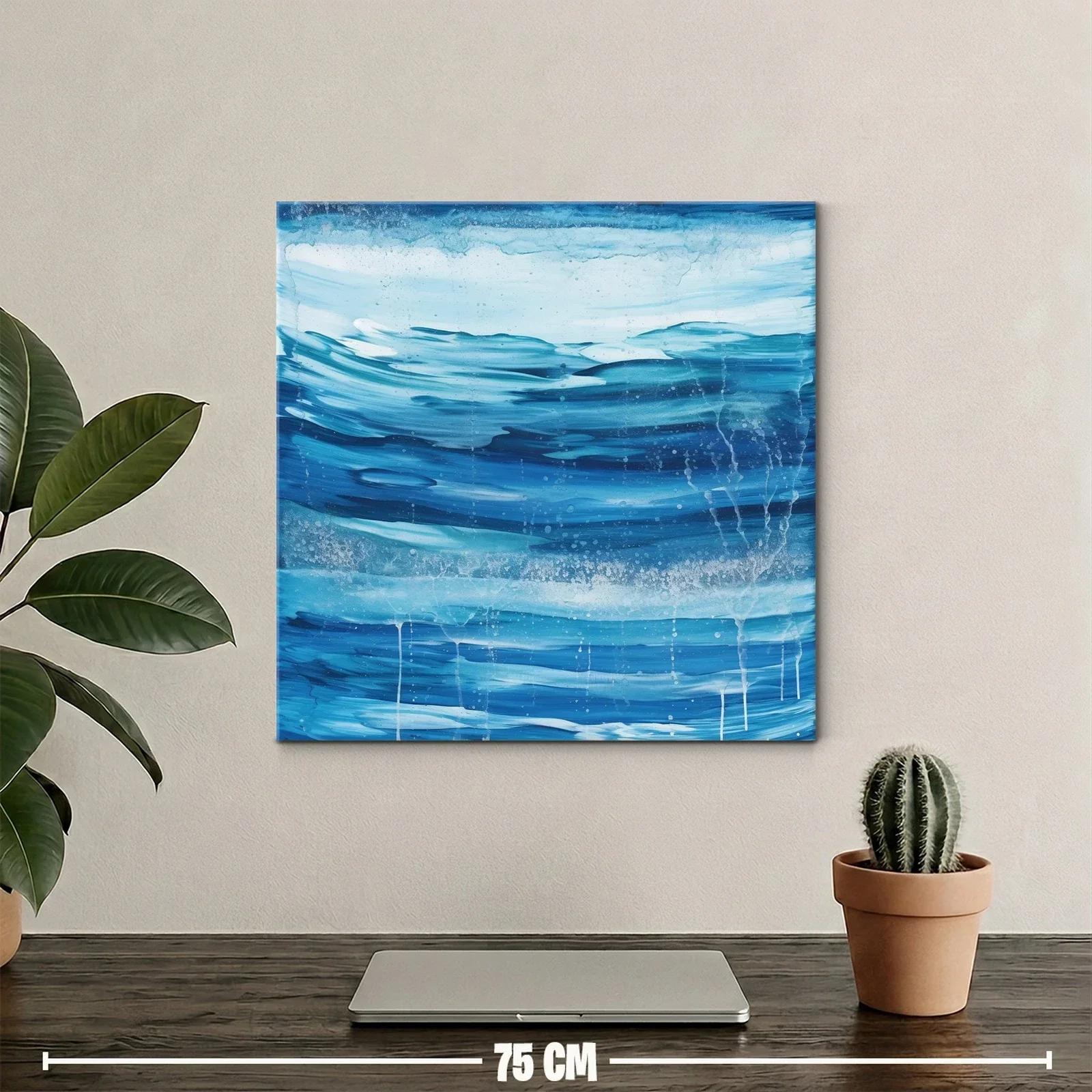 Cuadro abstracto inspirado en el movimiento del agua azul — miniatura 2